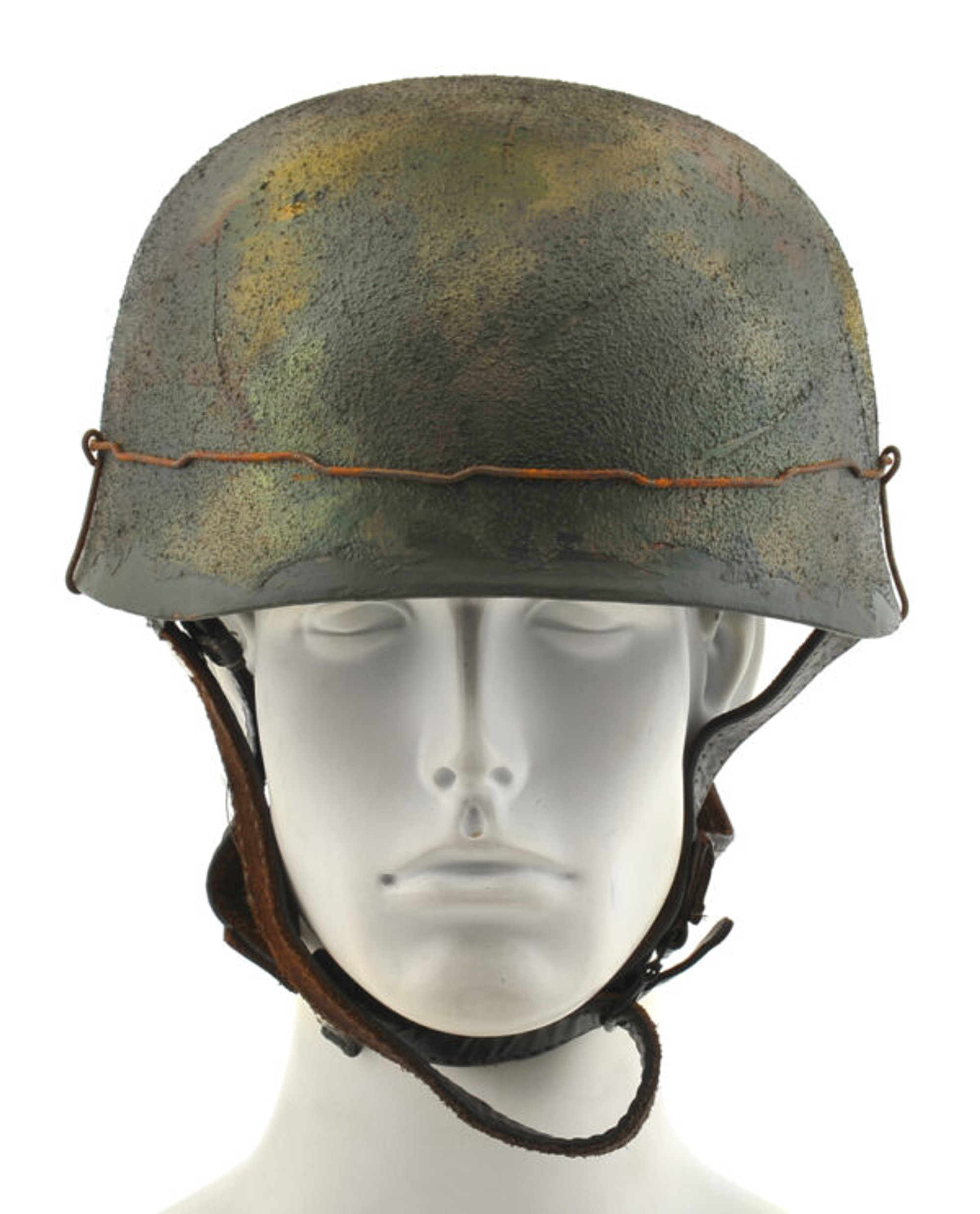 German WW2 Paratrooper M38 Fallschirmjager Helmet Multi Color Camouflage w/Texture Wire & Decal Normandy