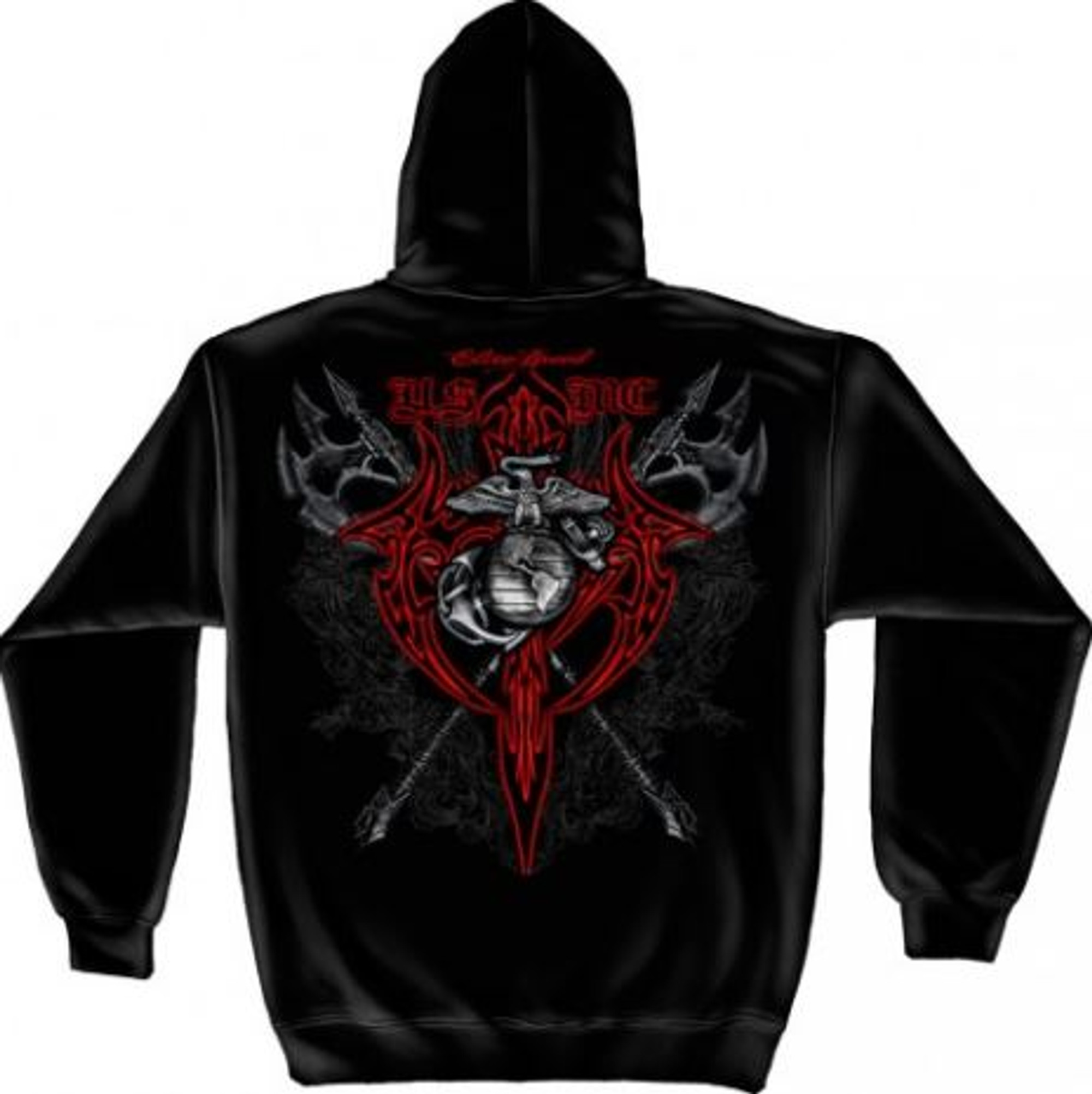 USMC "Axes Red Tribal" Hooded Sweat Shirt