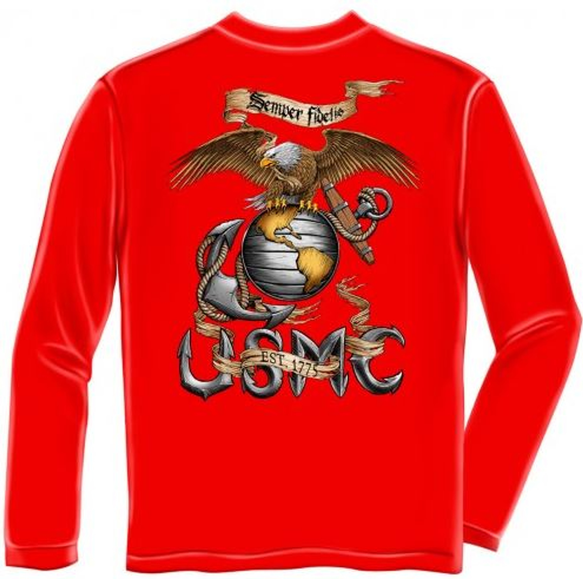 USMC "Semper Fidetis - Red" Long Sleeve T-Shirt