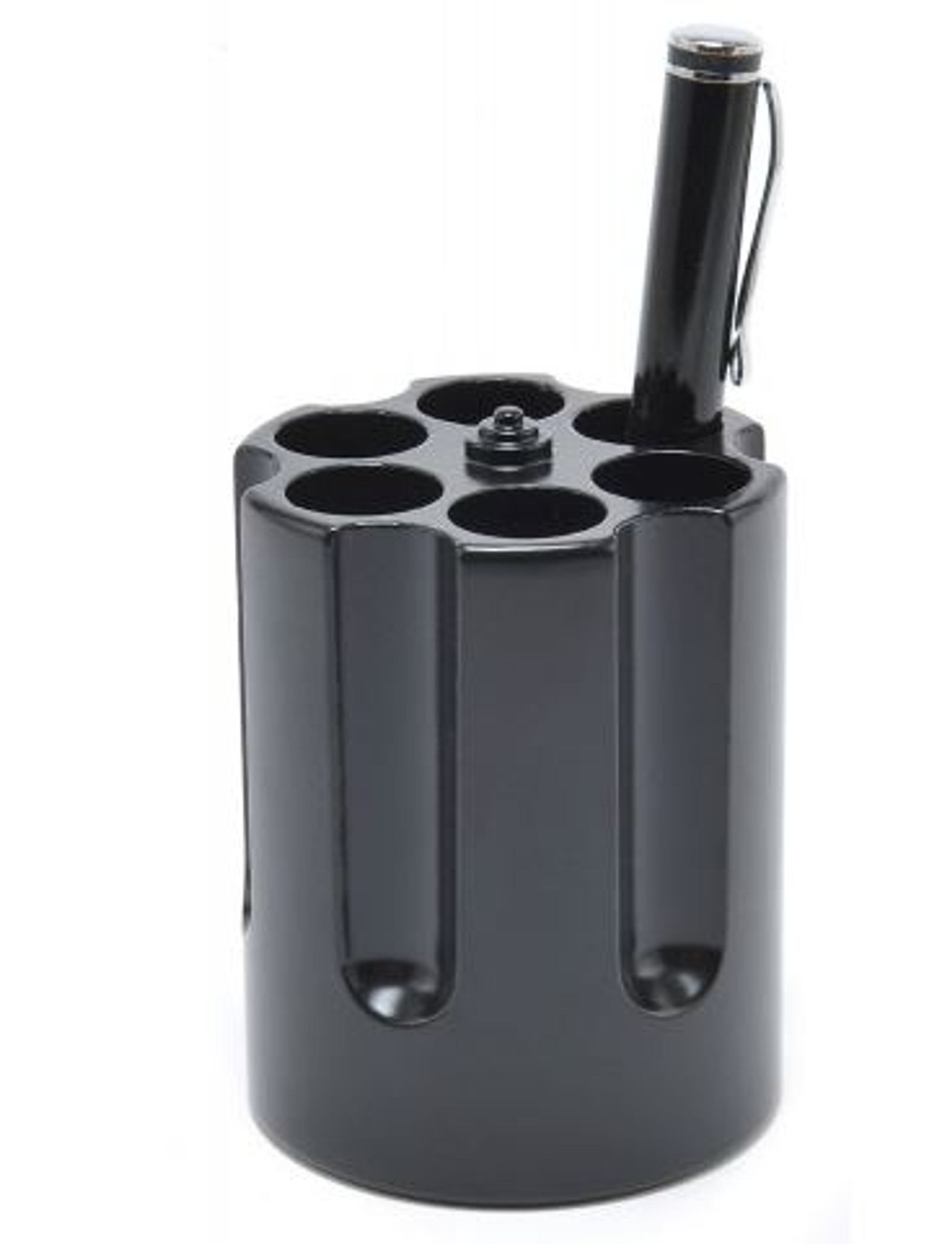 Revolver Cylinder Pen Holder Black