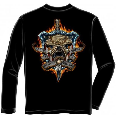 USMC "Bulldog And Shield" Long Sleeve T-Shirt