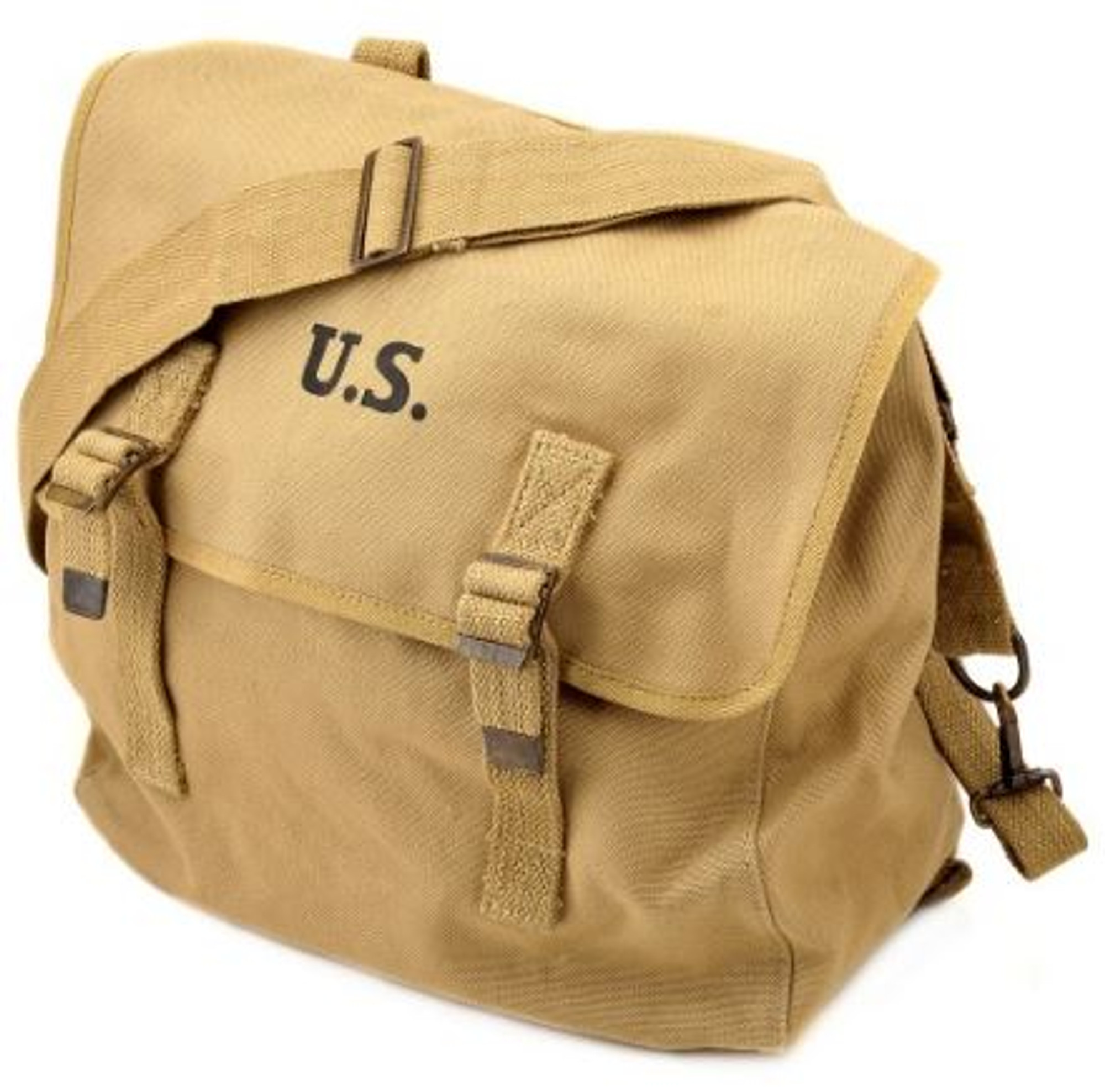 U.S. WW2 M1936 Musette Bag with Shoulder strap Khaki marked JT&L 1942