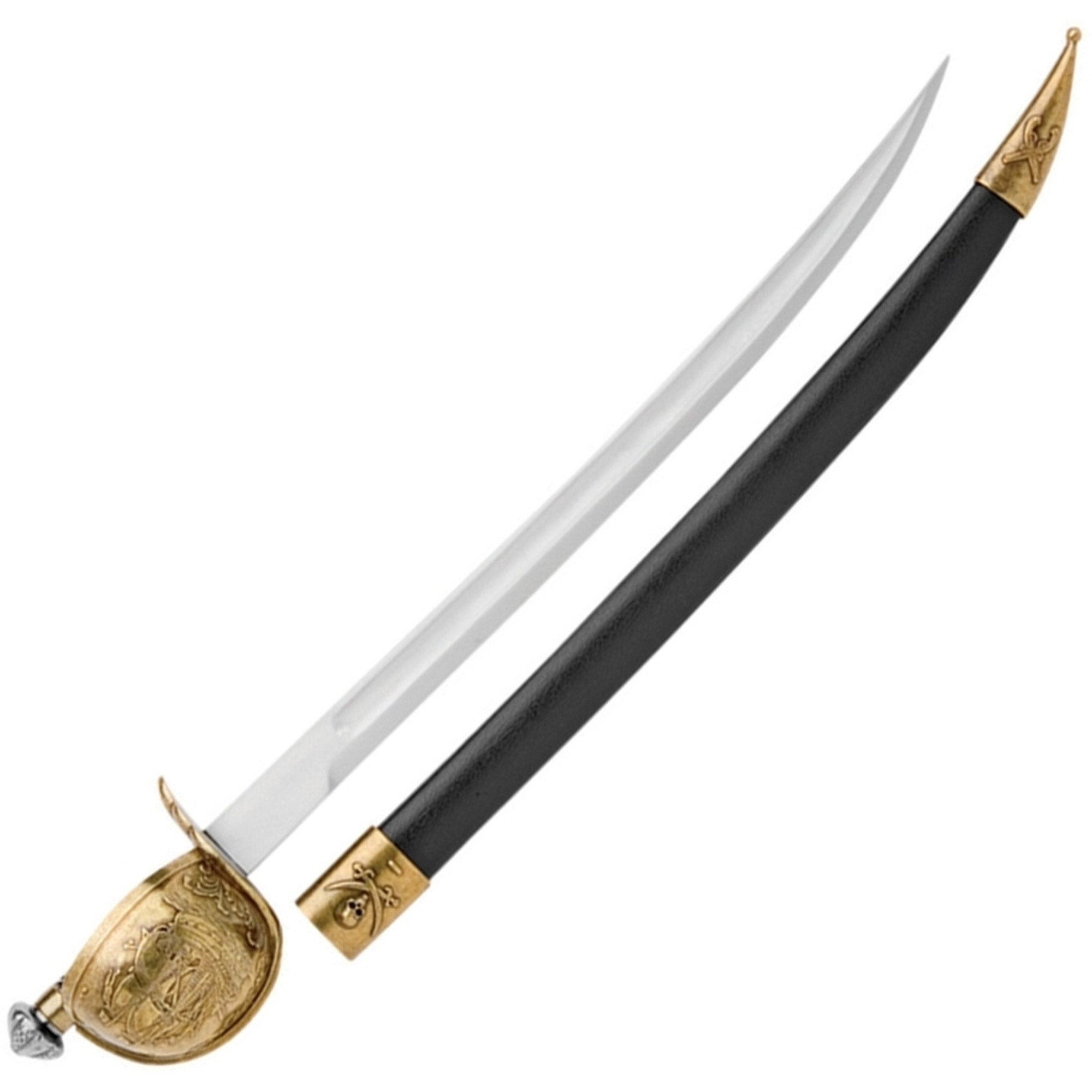 Denix Pirate Cutlass w/Scabbard Brass Finish