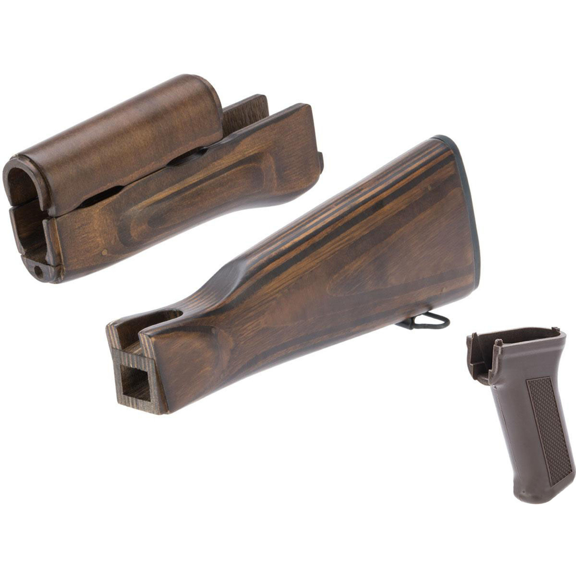 LCT Airsoft Wooden Stock and Grip Set for LCKM Series Airsoft Rifles (Color: Vintage)