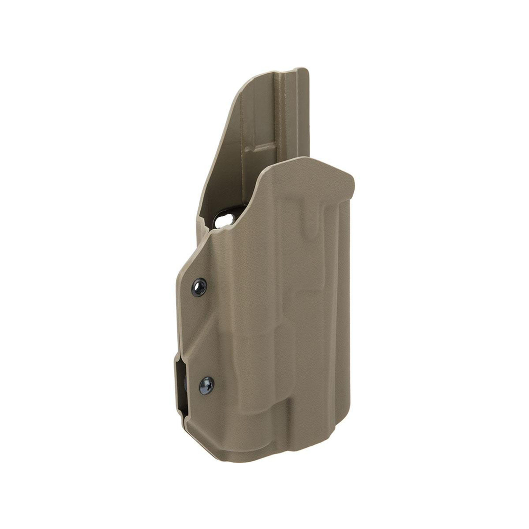 MC Kydex Airsoft Elite Series Pistol Holster for CZ P-09 w/ TLR-1 Flashlight (Model: Flat Dark Earth / No Attachment / Right Hand)