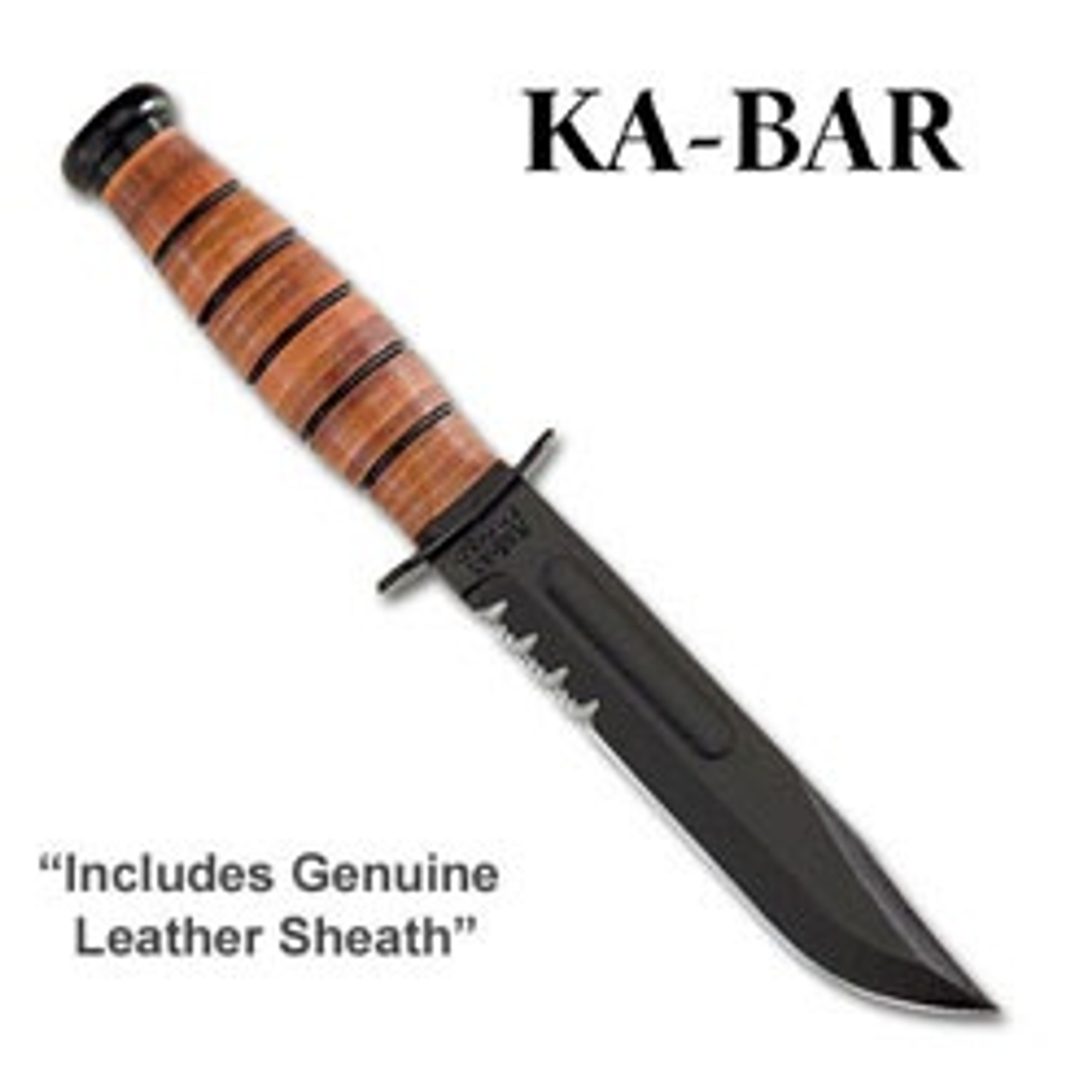 Kabar Army Serrated Knife w/Leather Sheath