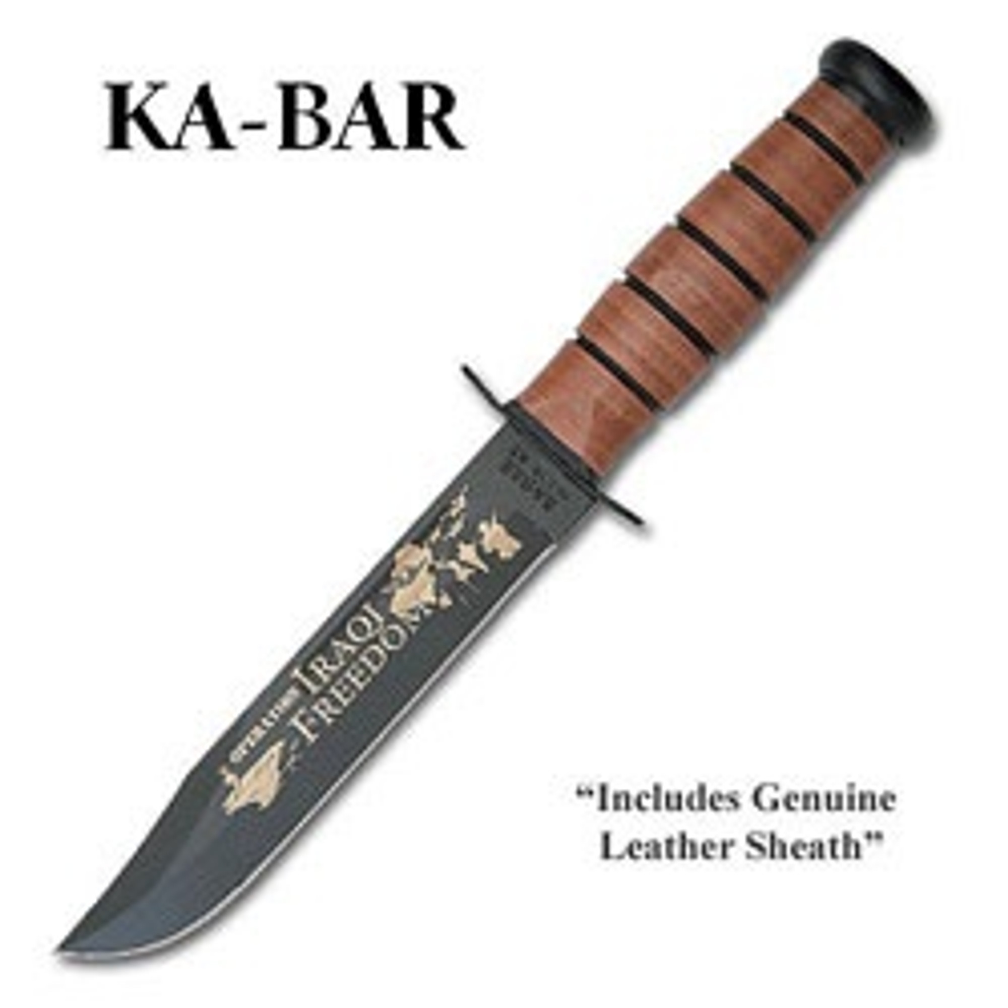 Kabar Marine Iraqi Freedom Bowie Knife w/Leather Sheath