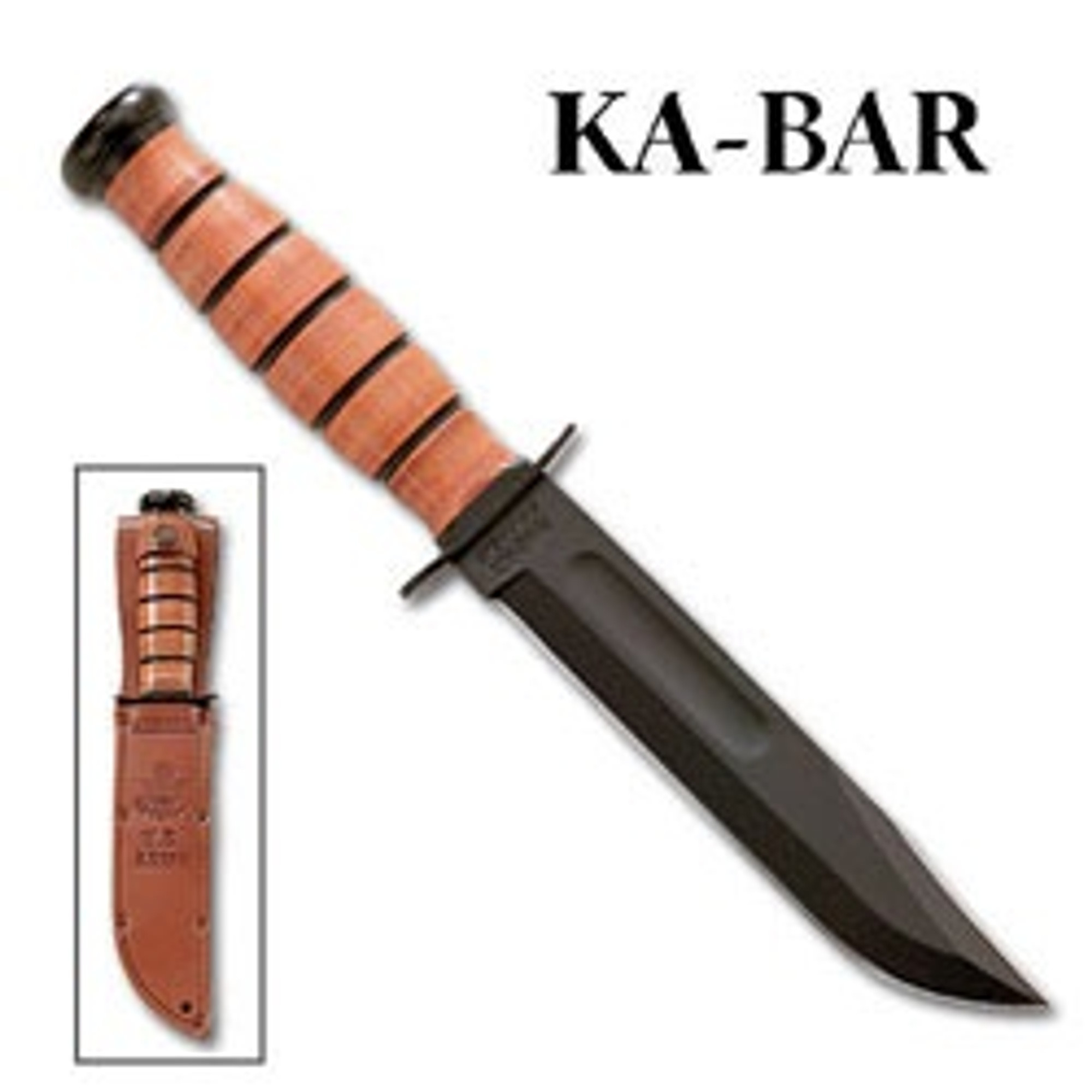 Kabar Navy Straight Bowie Knife w/Leather Sheath