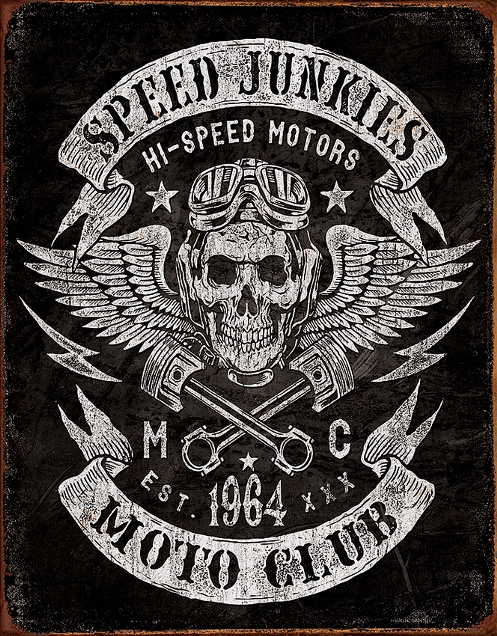 Speed Junkies Moto Club Sign