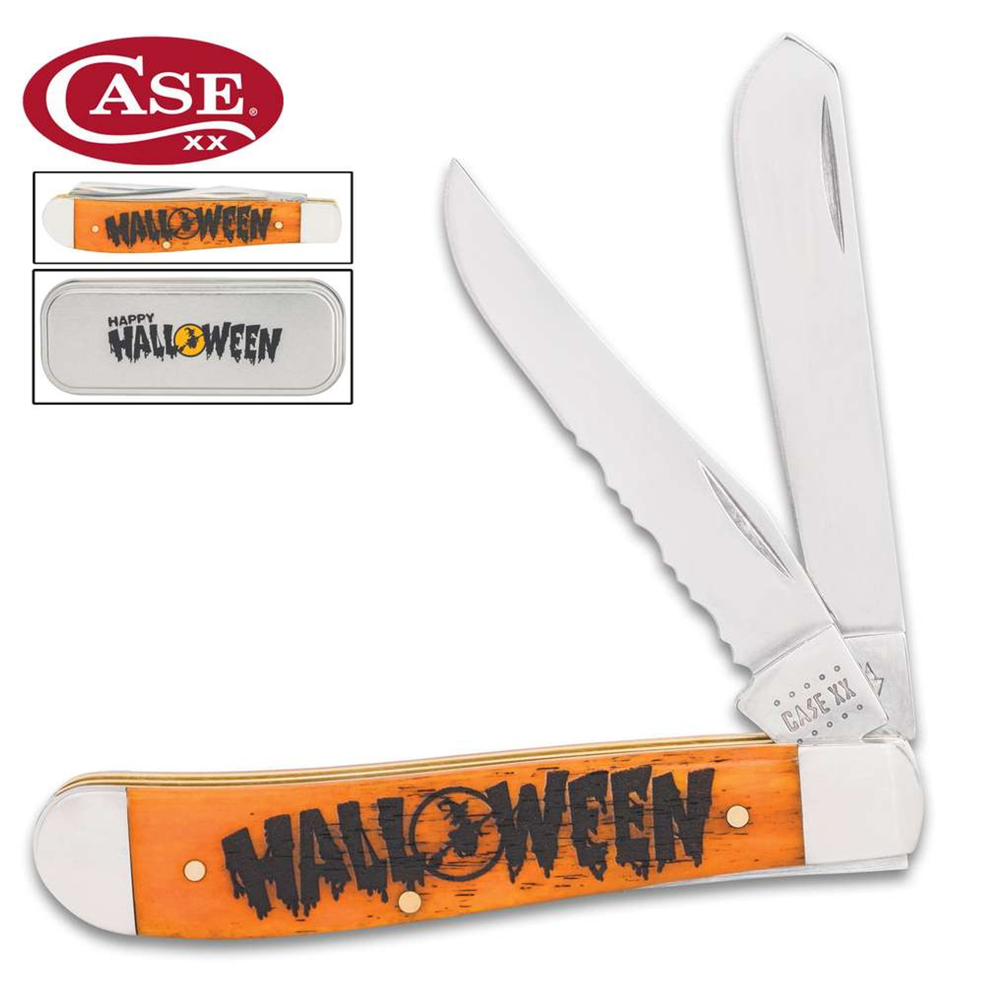 Case Halloween Mini Trapper Pocket Knife With Gift Tin
