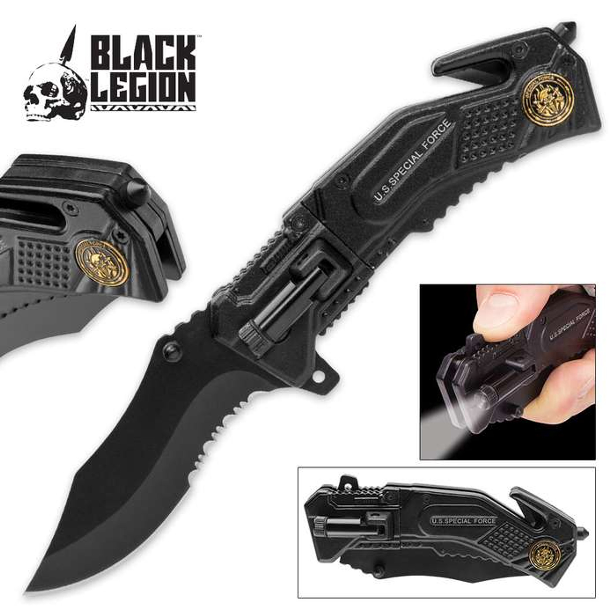 Special Force Pocket Knife With LED Flashlight