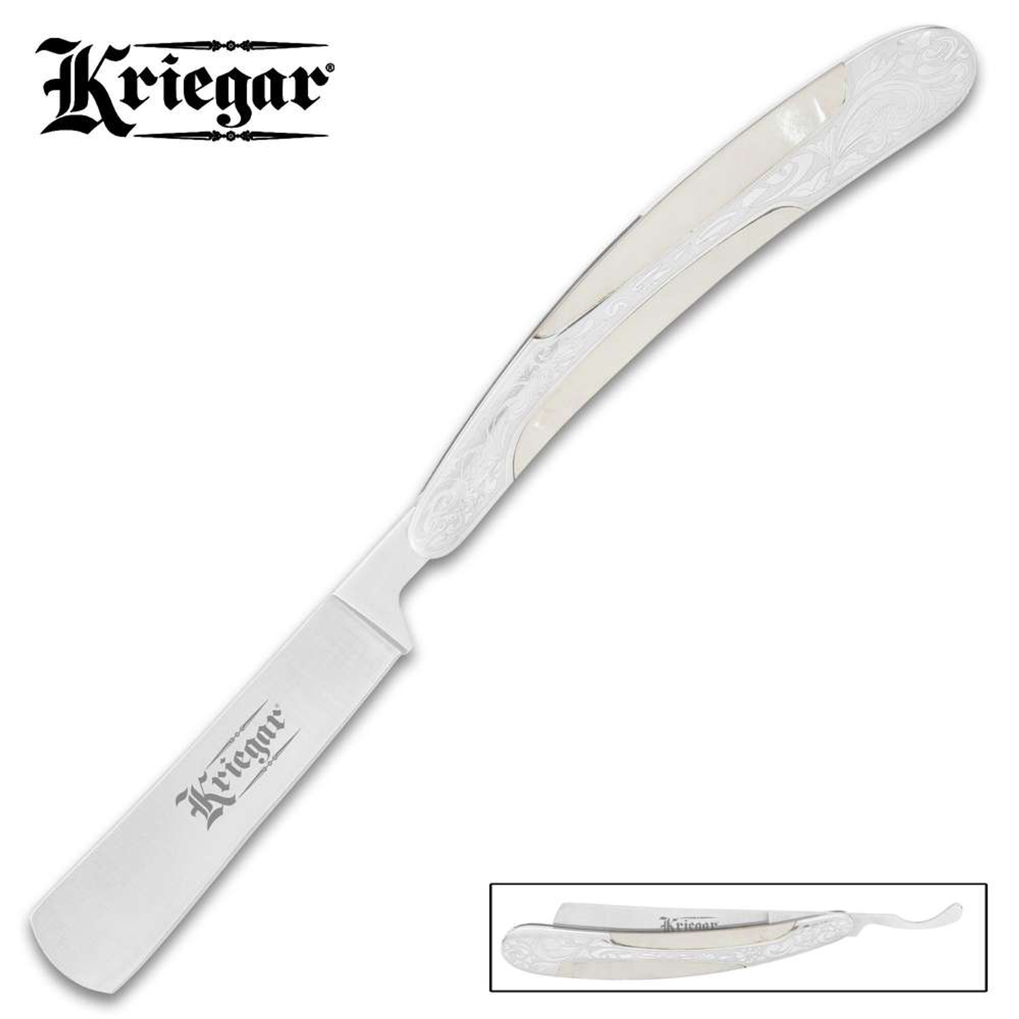 Kriegar Pearl Inlay Folding Razor Knife