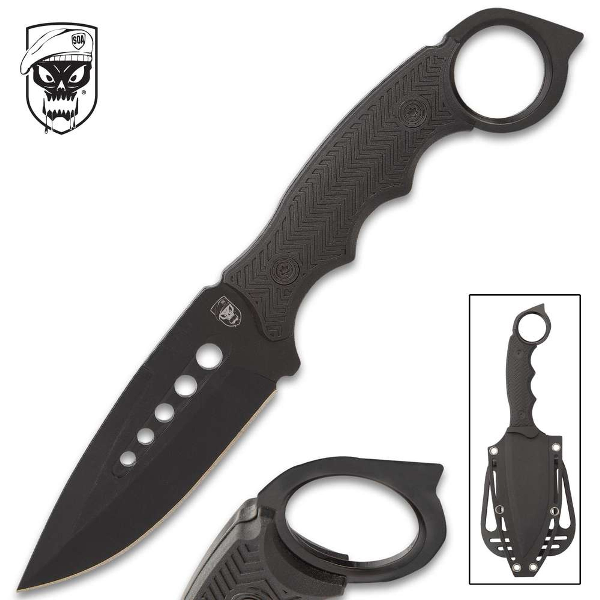 SOA Night Ranger Fixed Blade Knife With Sheath