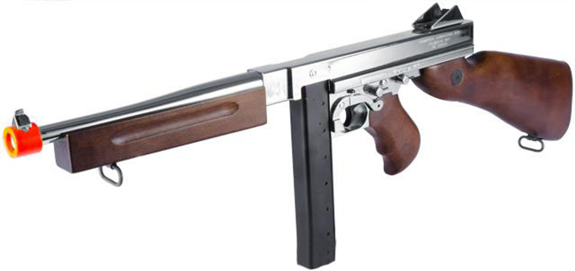 Thompson M1A1 Military Grand Special Edition Airsoft AEG Rifle (Color: Nickle Plated Chrome / Real Wood)