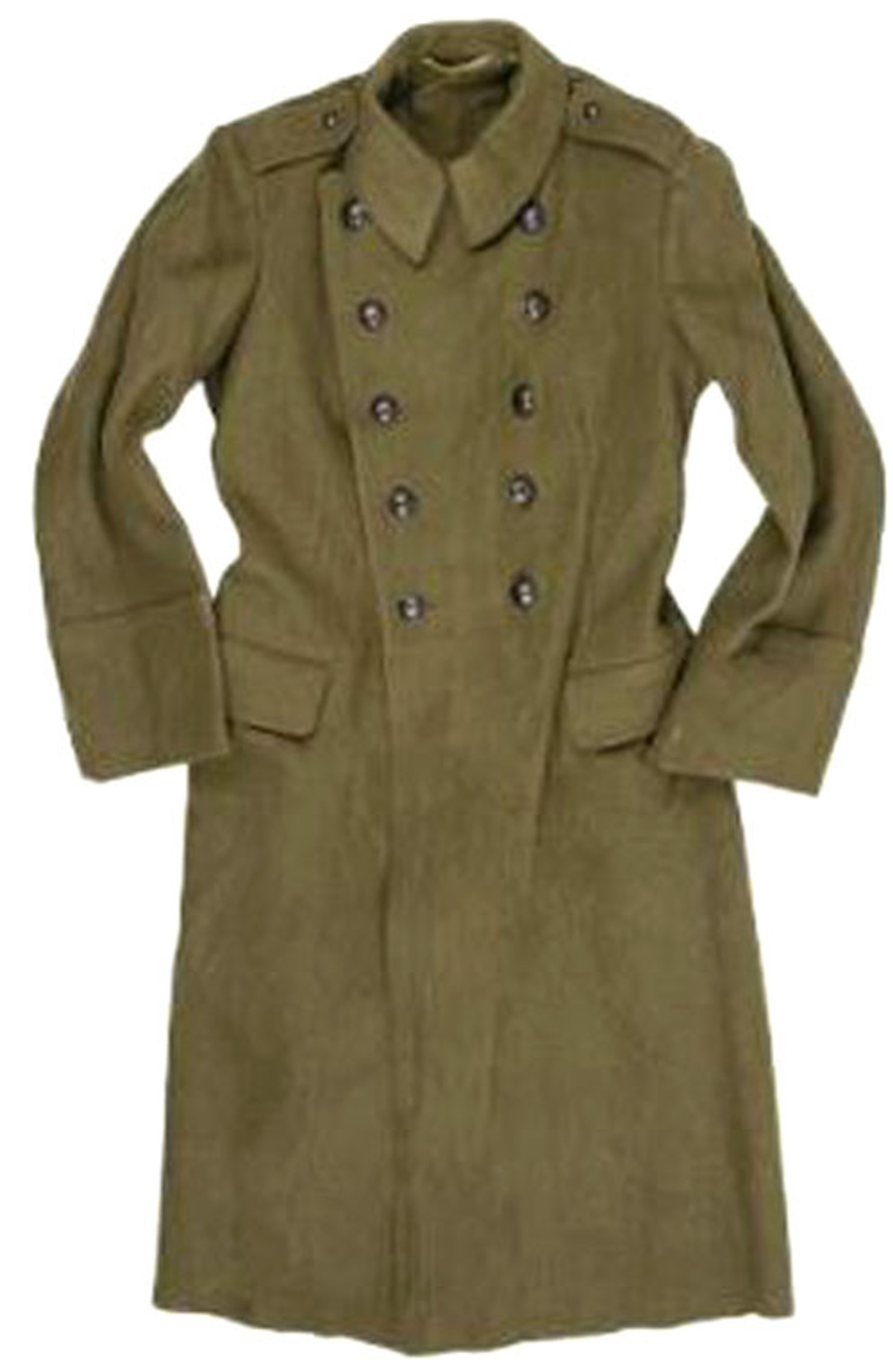 Romanian Armed Forces Od Overcoat W/ Black Buttons