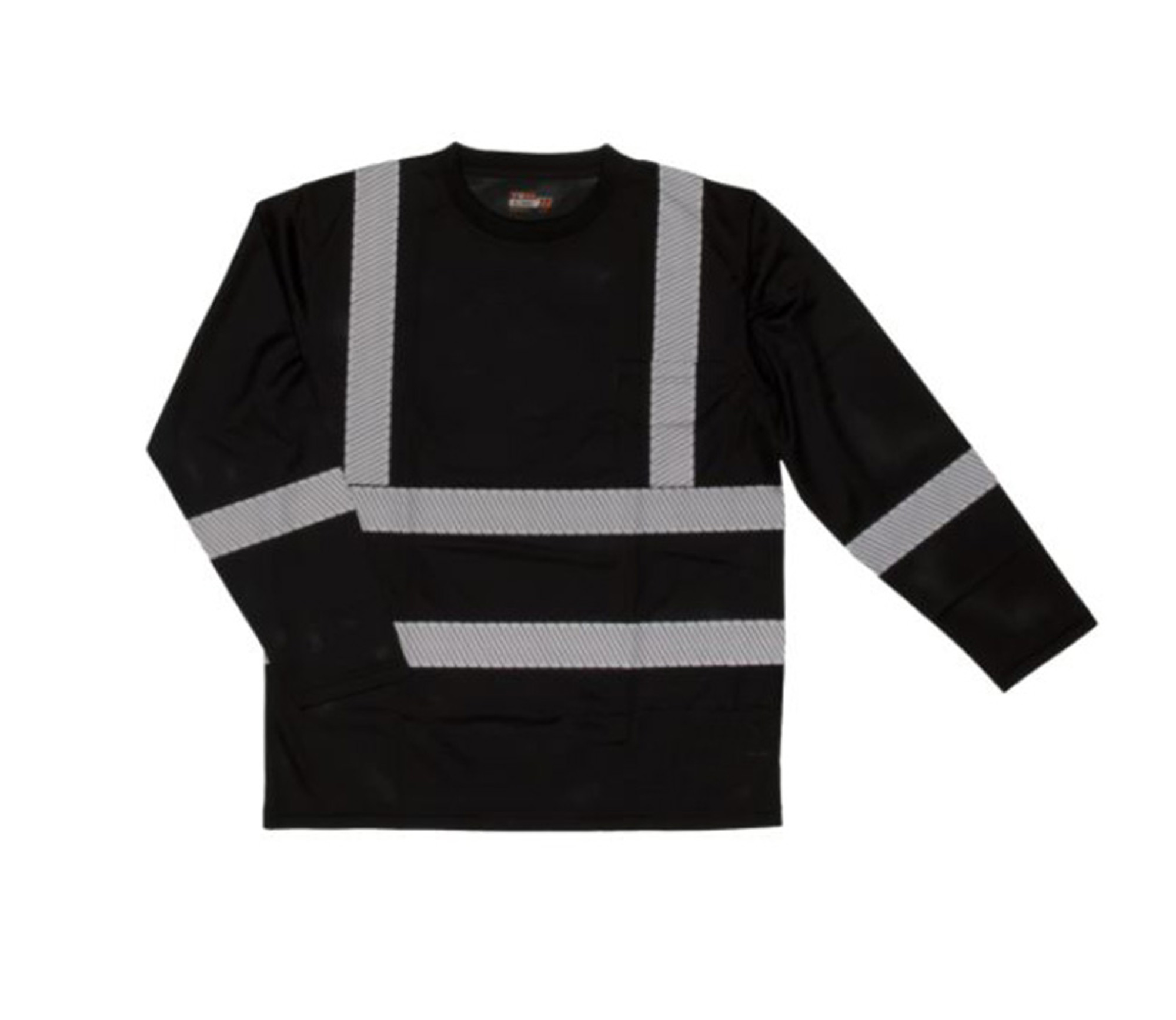 L/S Safety T-Shirt with Segmented Stripes (Black) - 3 Pack