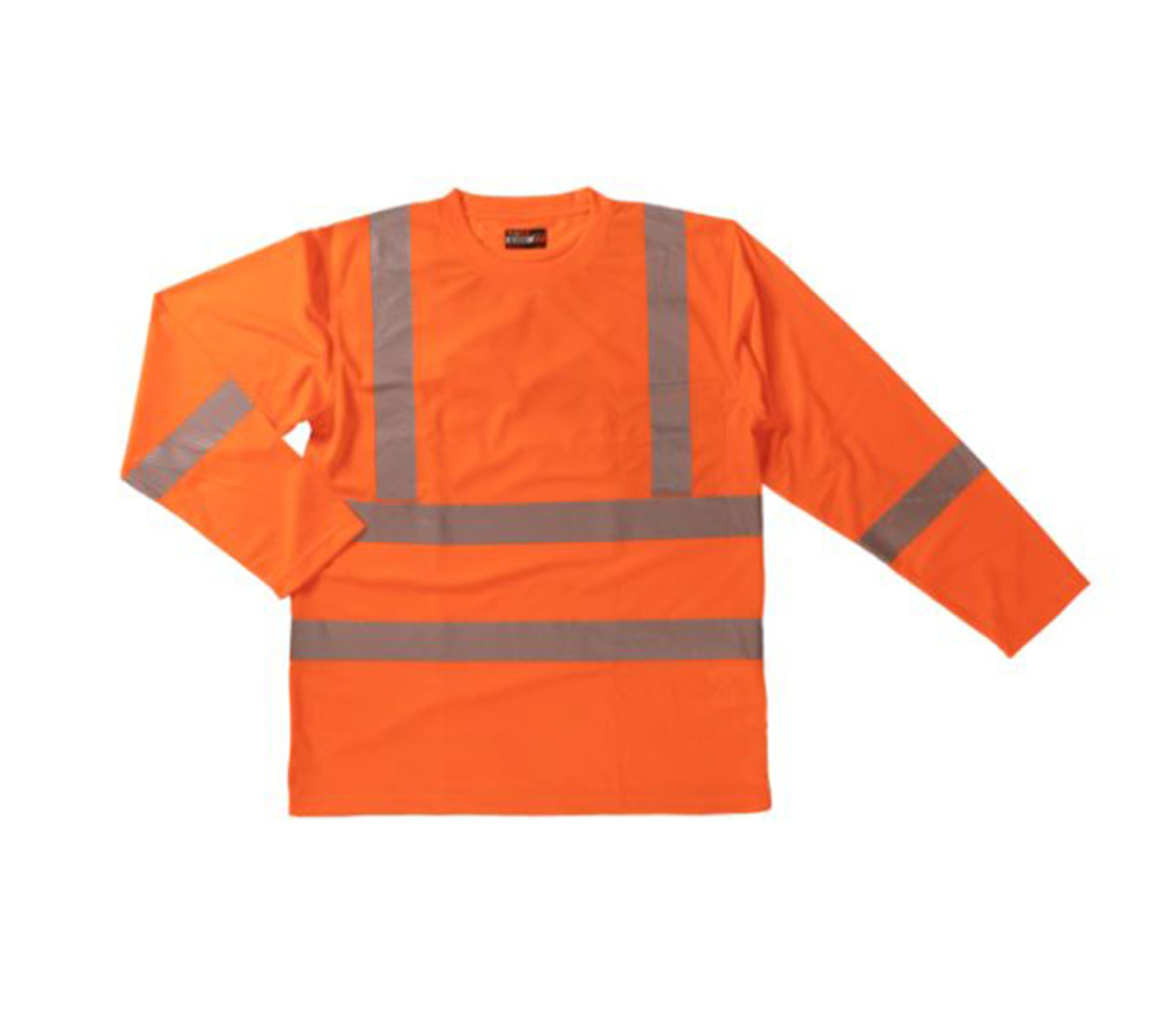 L/S Safety T-Shirt with Segmented Stripes (Fluorescent Orange) - 3 Pack