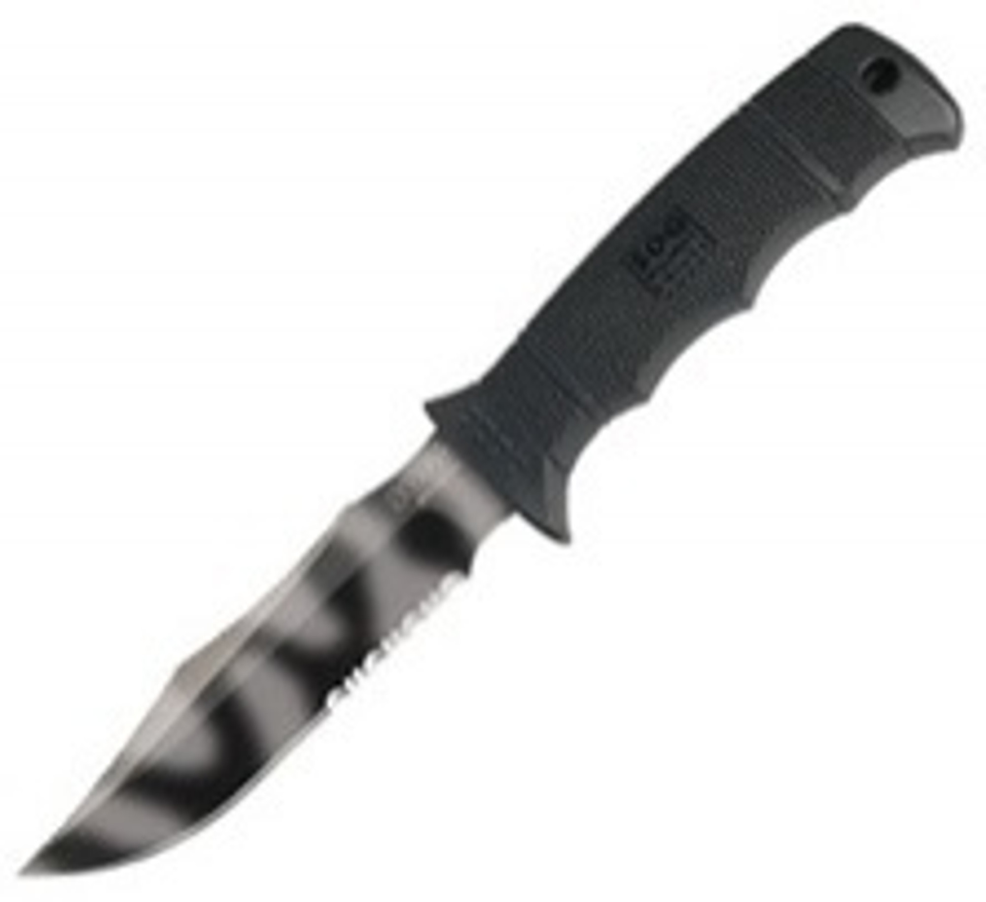 SOG Black TiNi Combo Seal Pup Elite Tiger Stripe w/Kydex Sheath