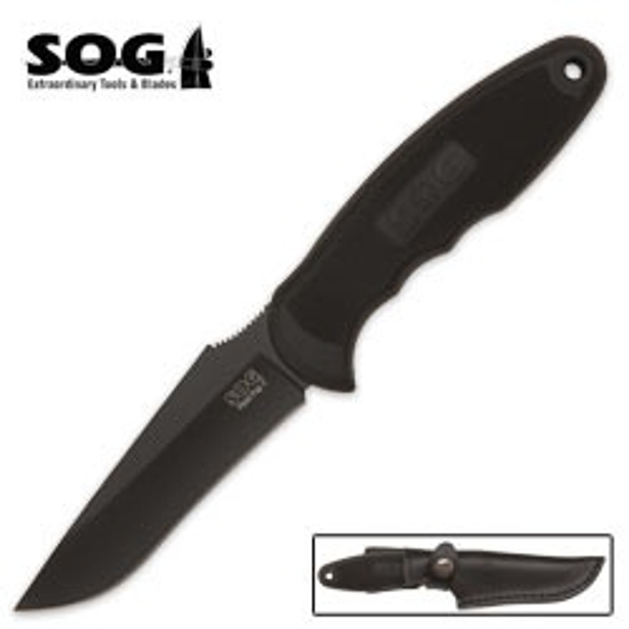 SOG Field Pup II Black Tini Fixed Blade Knife