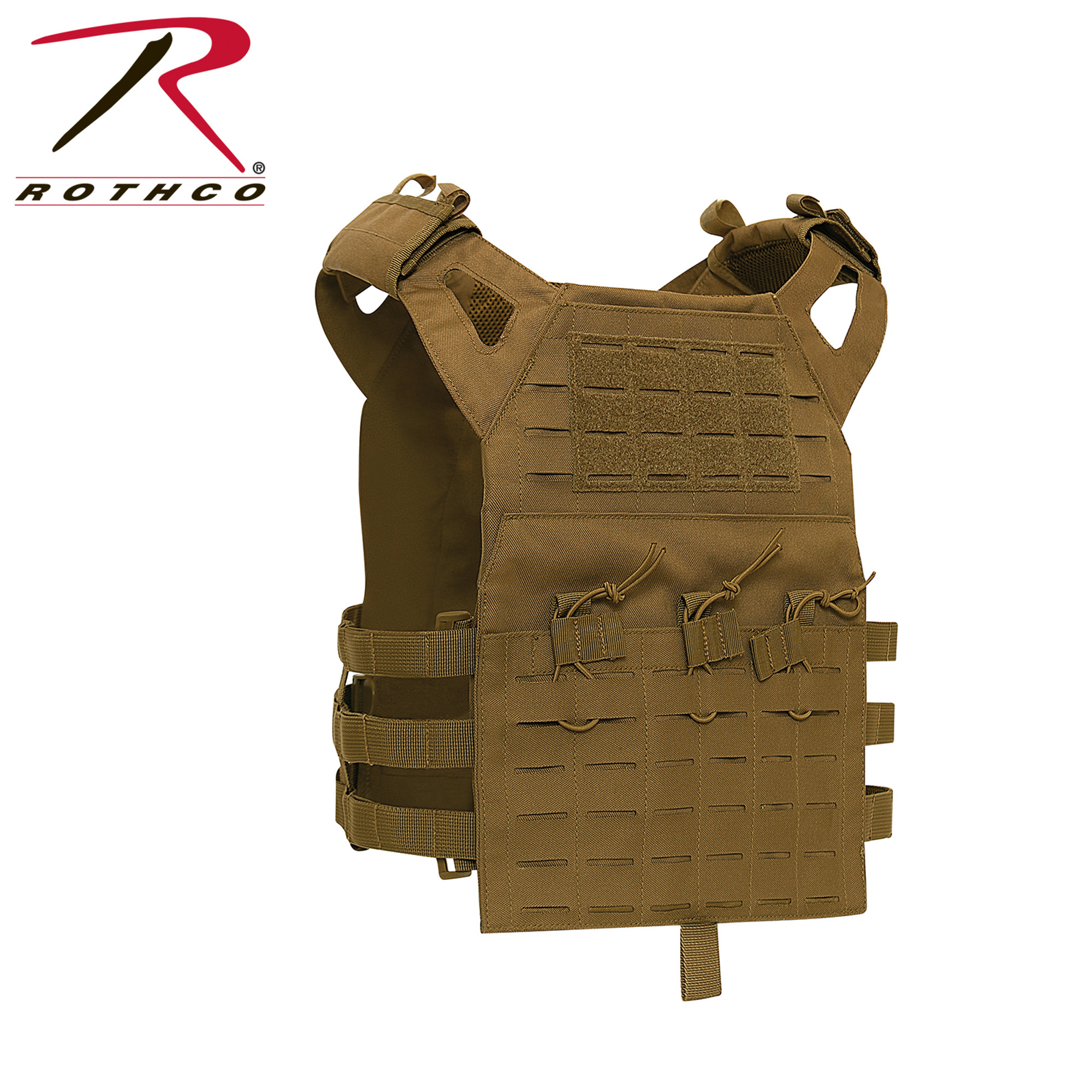 Rothco Laser Cut Lightweight Armor Carrier MOLLE Vest - Coyote