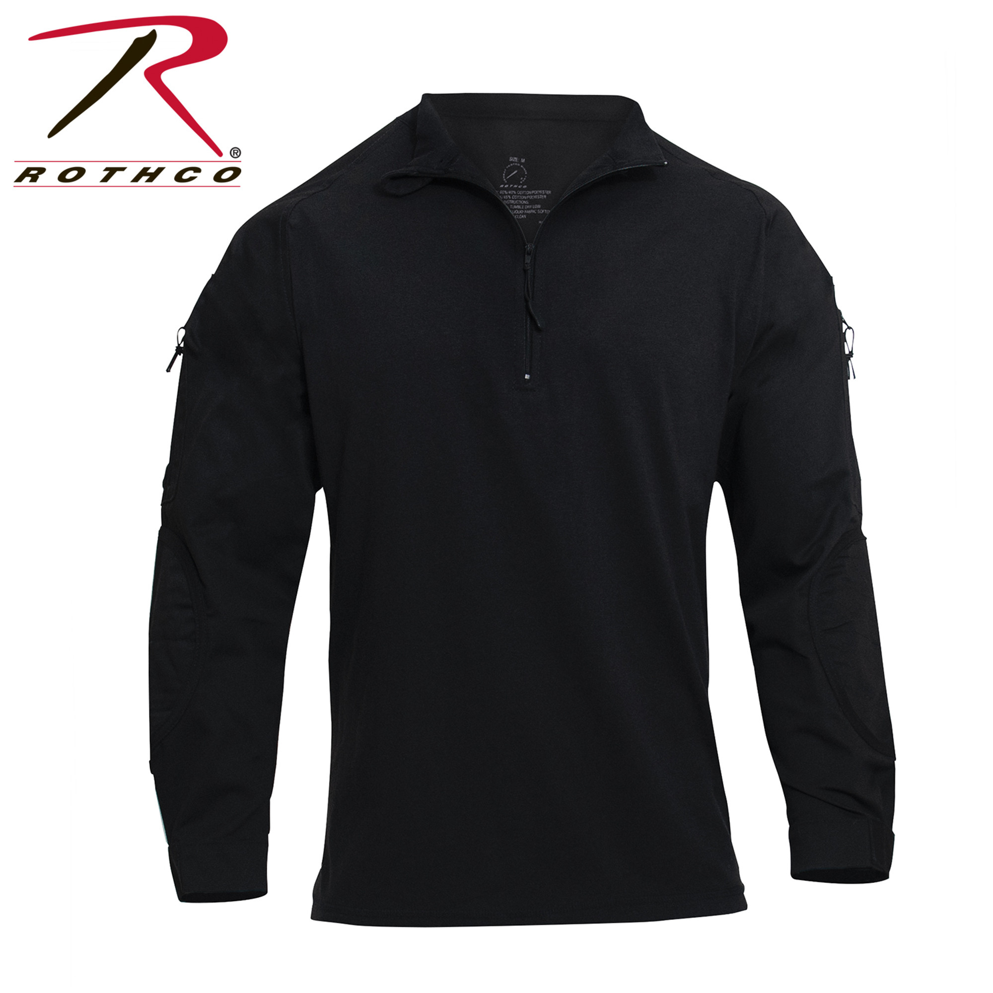 Rothco 1/4 Zip Tactical Airsoft Combat Shirt - Black