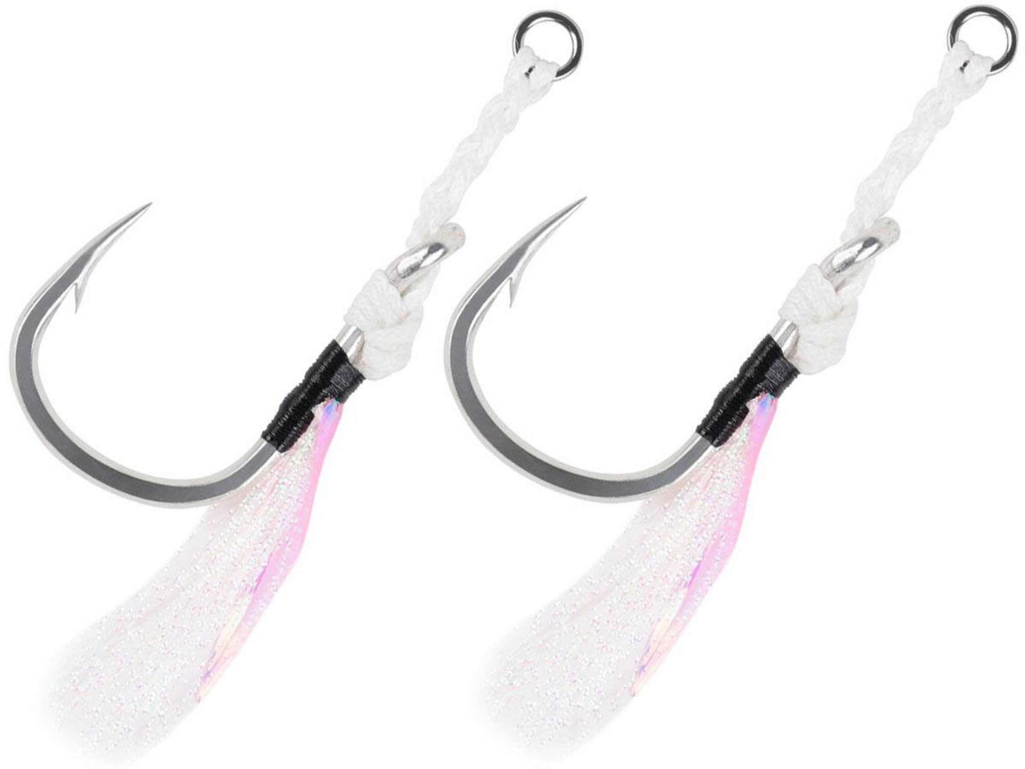 Mustad Saltwater Fishing Heavy Duty Jigging Assist Rig w/ Ring (White)