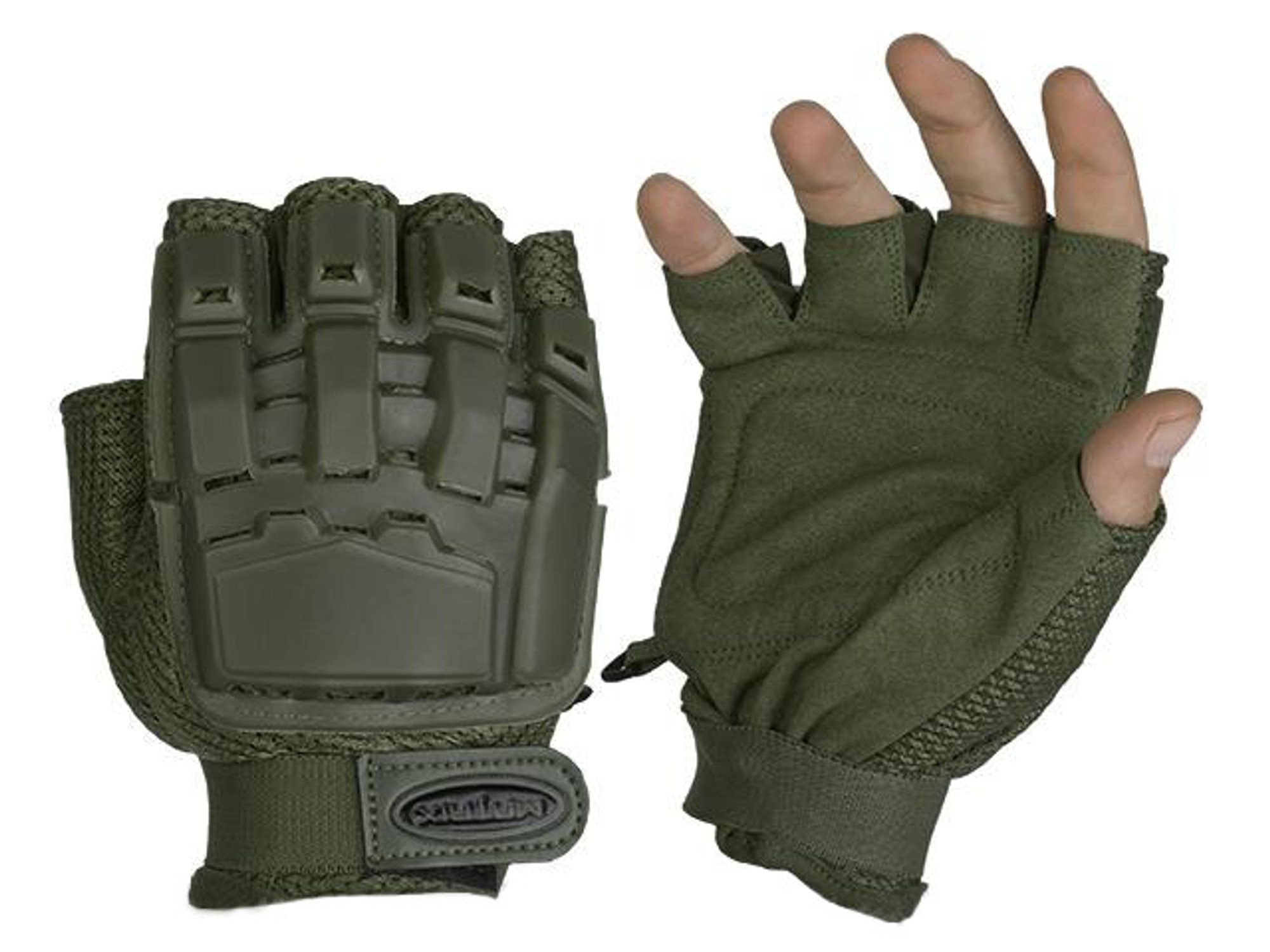 Matrix Half Finger Tactical Gloves (Color: OD Green)