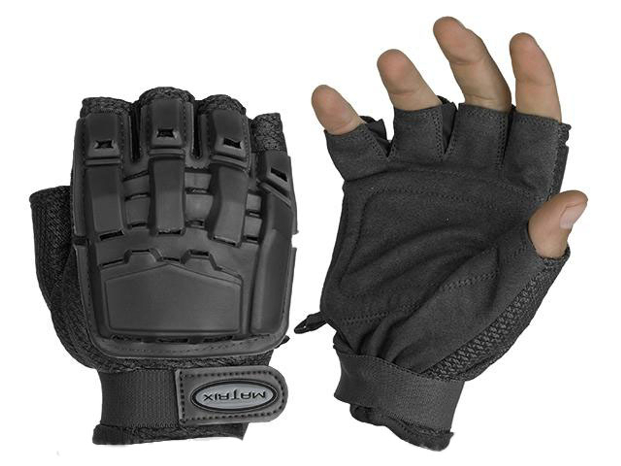 Matrix Half Finger Tactical Gloves (Color: Black)