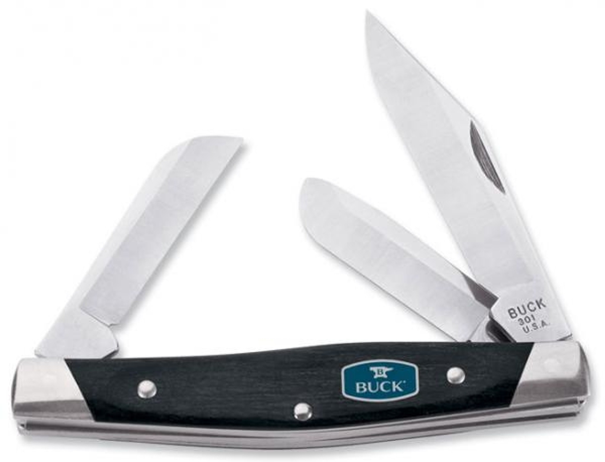 301 Stockman Black 3 Blade Pocket Knife