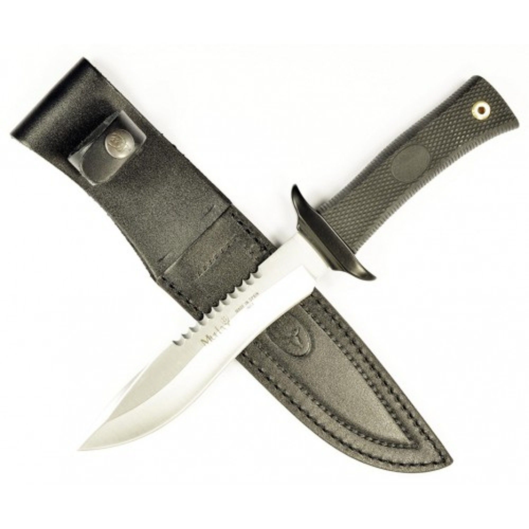 MUELA 55-14, 420H, 6-1/4" Fixed Blade Hunting Knife, Kranton Rubber Handle