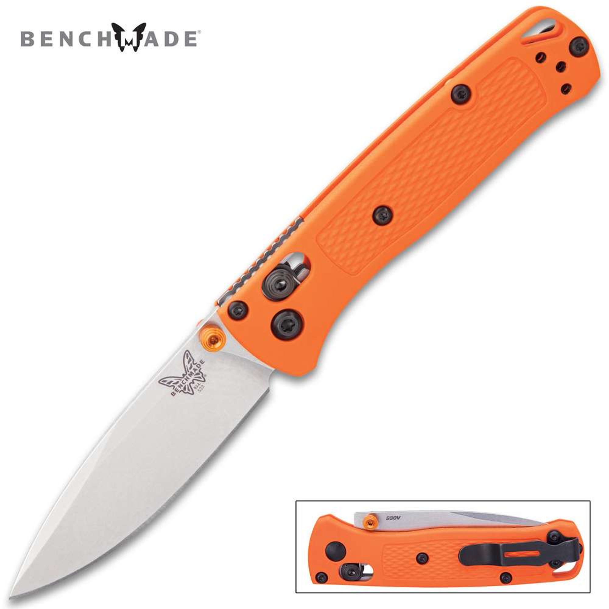 Benchmade Orange Mini Bugout Pocket Knife