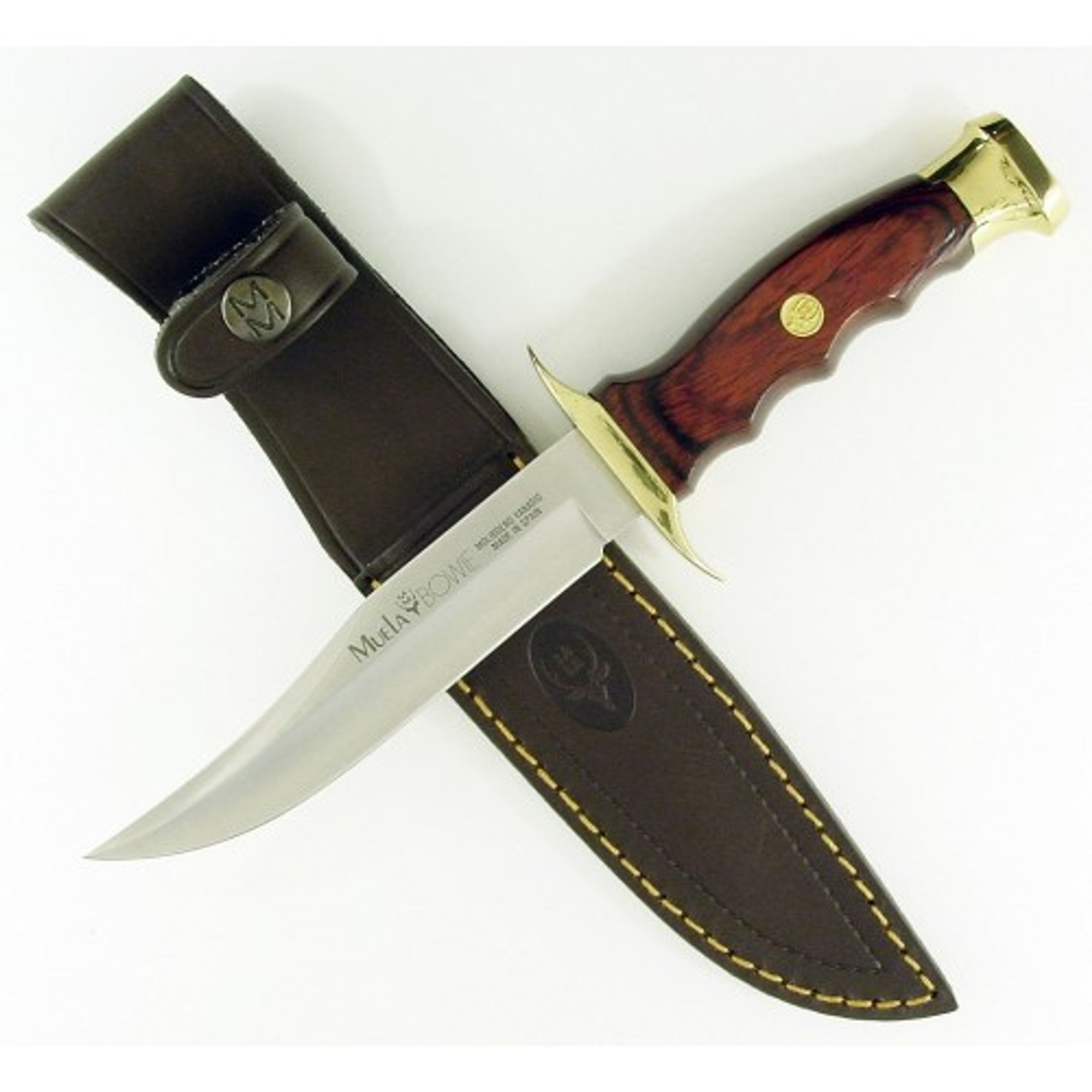 MUELA BW-14, X50CrMoV15, 5-1/2" Fixed Bowie Blade Knife, Coral Pakkawood Handle