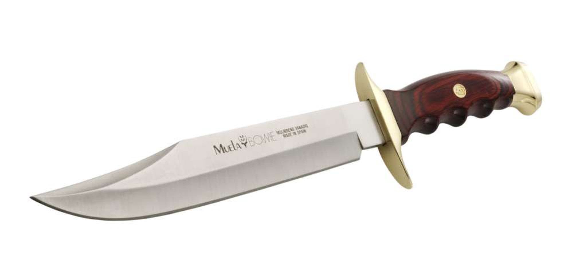 MUELA BW-22, X50CrMoV15, 8-5/8" Fixed Bowie Blade Knife, Coral Pakkawood Handle