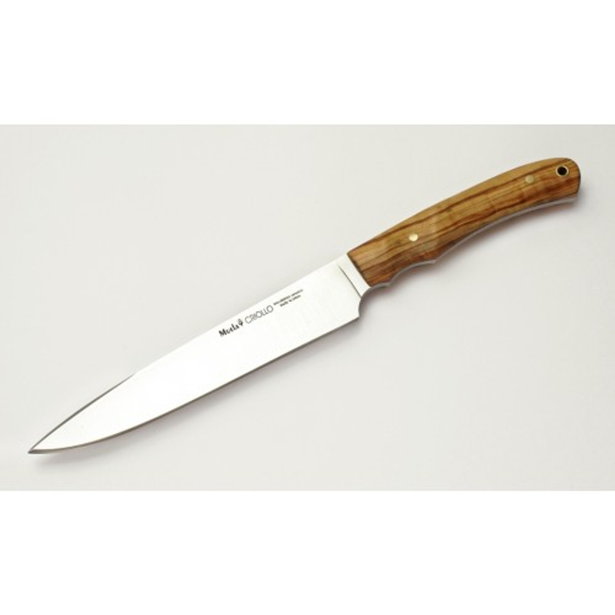 MUELA CRIOLLO-17OL, X50CrMoV15, 6-3/4" Fixed Blade Hunting Knife, Olivewood Handle