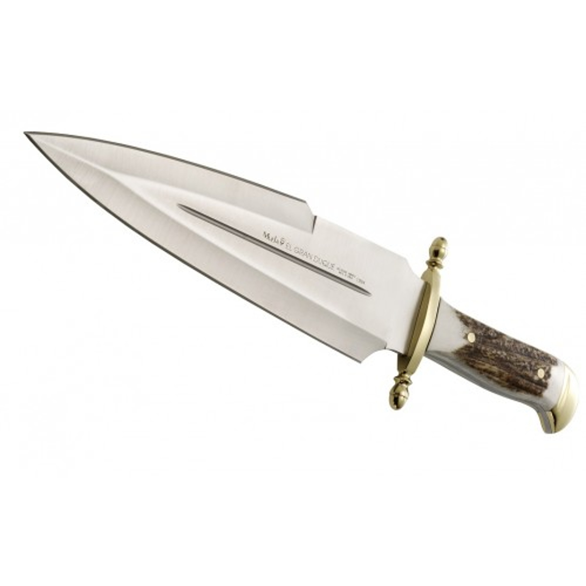 MUELA DUQUE-25E, X50CrMoV15, 10" Fixed Blade Hunting Knife, Deer Horn Handle
