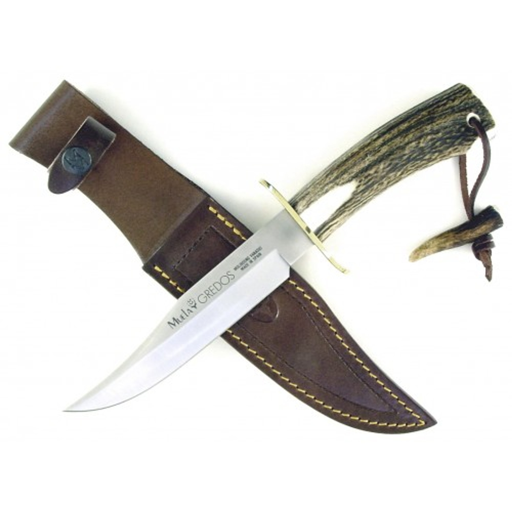 MUELA GRED-16, X50CrMoV15, 6-1/4" Fixed Blade Hunting Knife, Deer Horn Handle