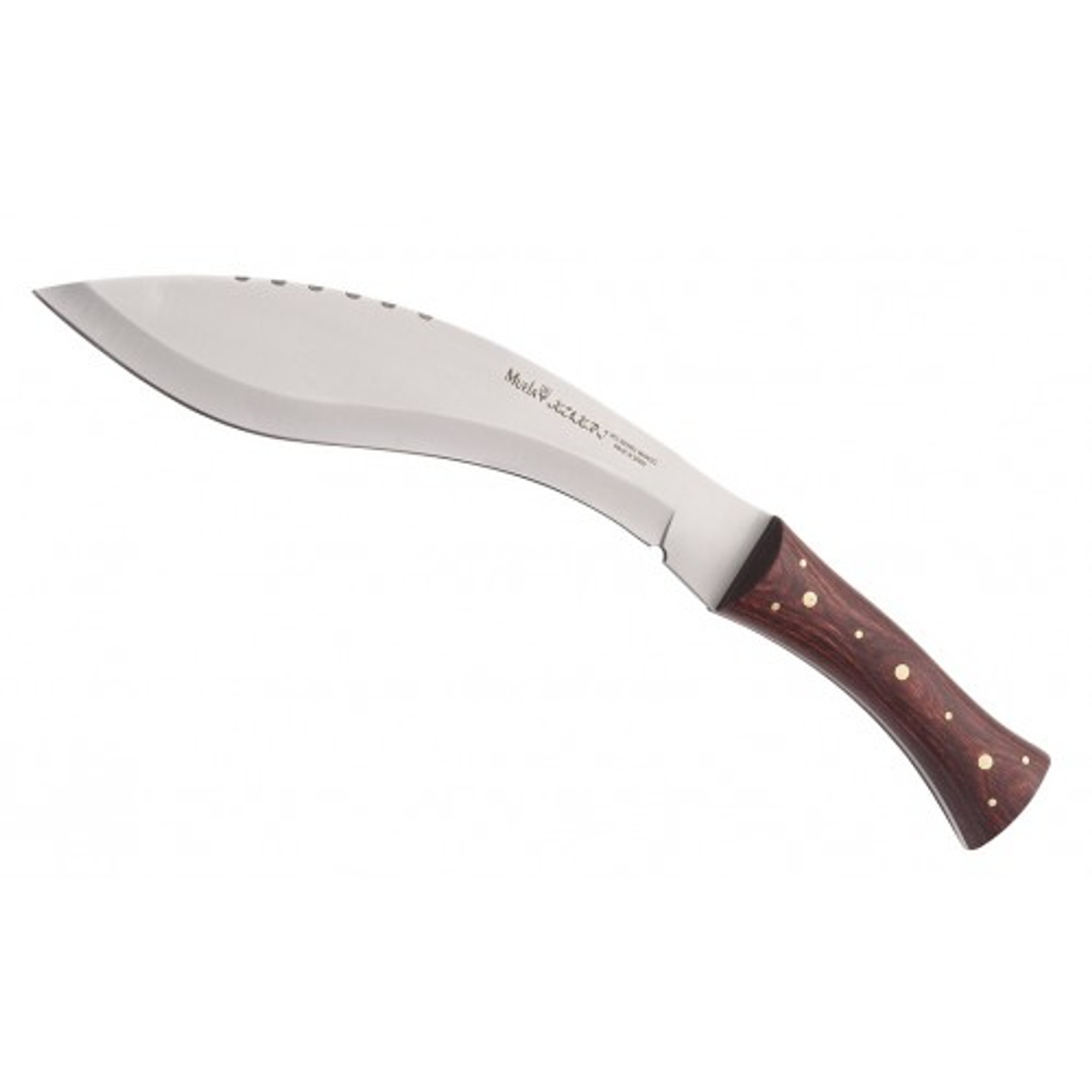 MUELA KUKRI-26M, X50CrMoV15, 10-3/8" Fixed Blade Machete, Laminated Red Wood Handle