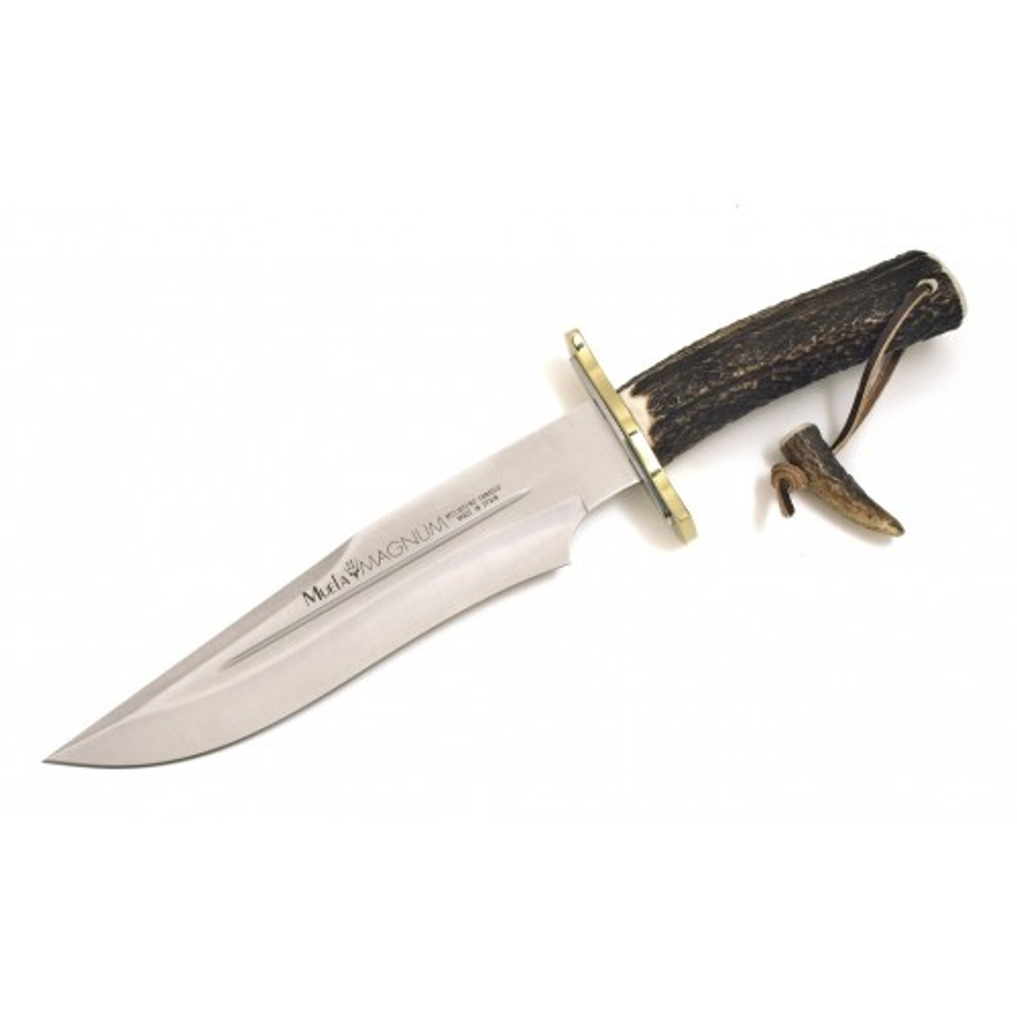 MUELA MAGNUM-23A, X50CrMoV15, 9-1/16" Fixed Blade Hunting Knife, Deer Horn Handle