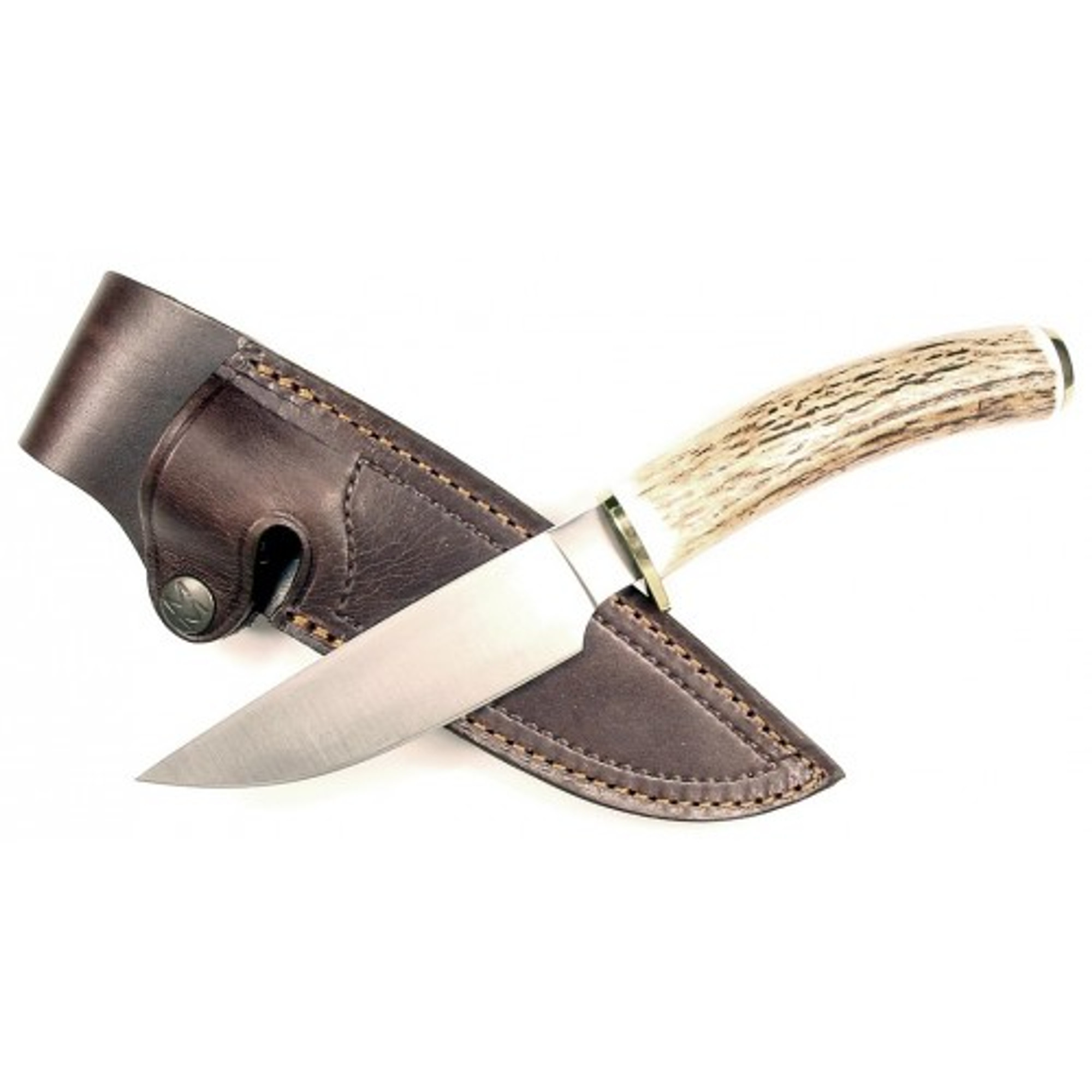 RUKO RUK0037, X50CrMoV15, 4-3/4" Fixed Blade Hunting Knife, Deer Horn Handle