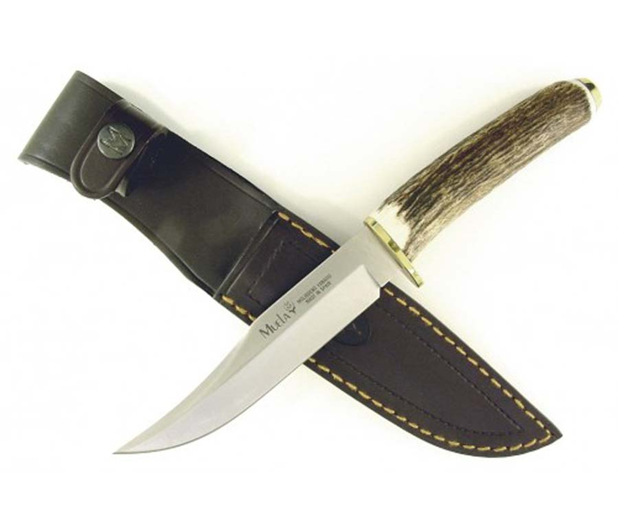 MUELA SH-14, X50CrMoV15, 5-1/2" Fixed Blade Hunting Knife, Deer Horn Handle