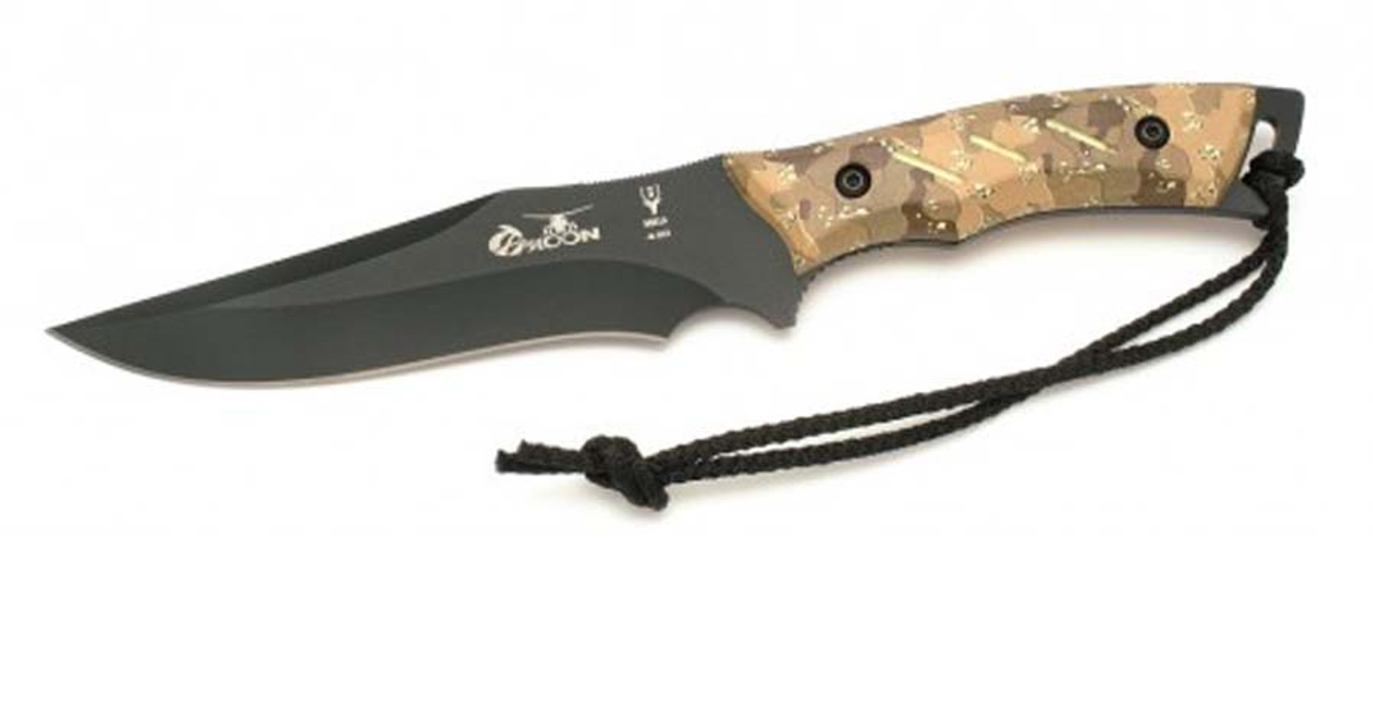 MUELA TYPHOON-DES.N, X50CrMoV15, 6" Fixed Blade Hunting Knife, Desert Camo & Digital Soft Touch Grips