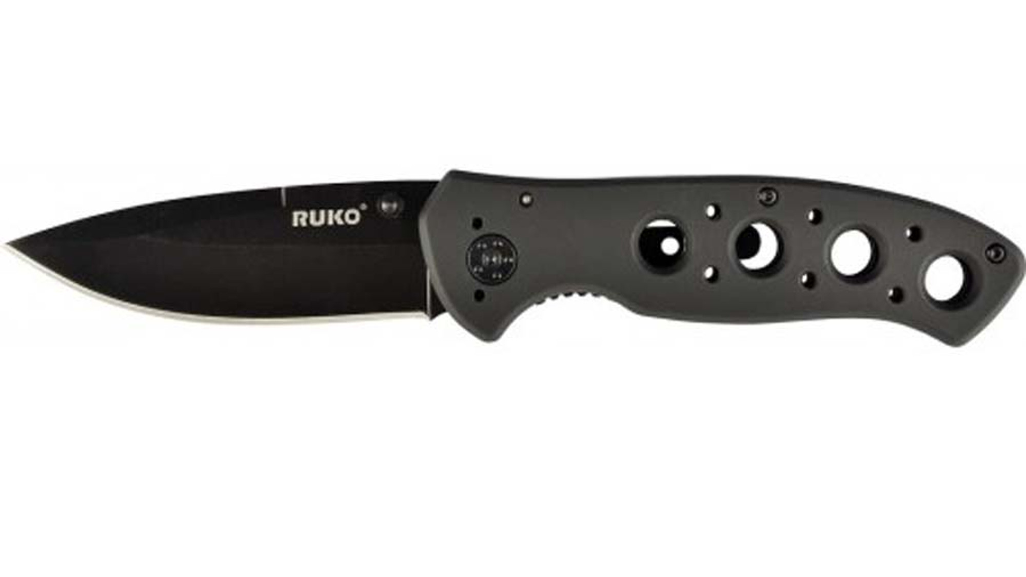 RUKO RUK0075BK, 440A, 3-1/4" Folding Blade Knife, Black Handle, boxed