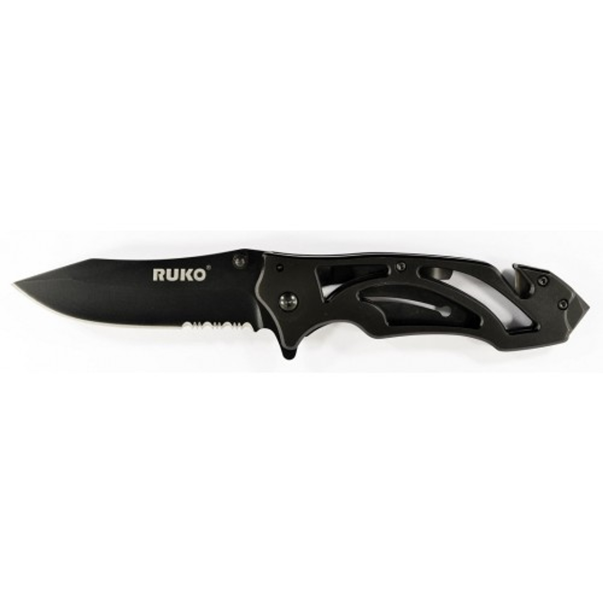 RUKO RUK0165, 440A TiN, 3-3/8" Folding Blade Ti-Tactical Knife, Black Titanium Nitride Coated Vented Handle, boxed