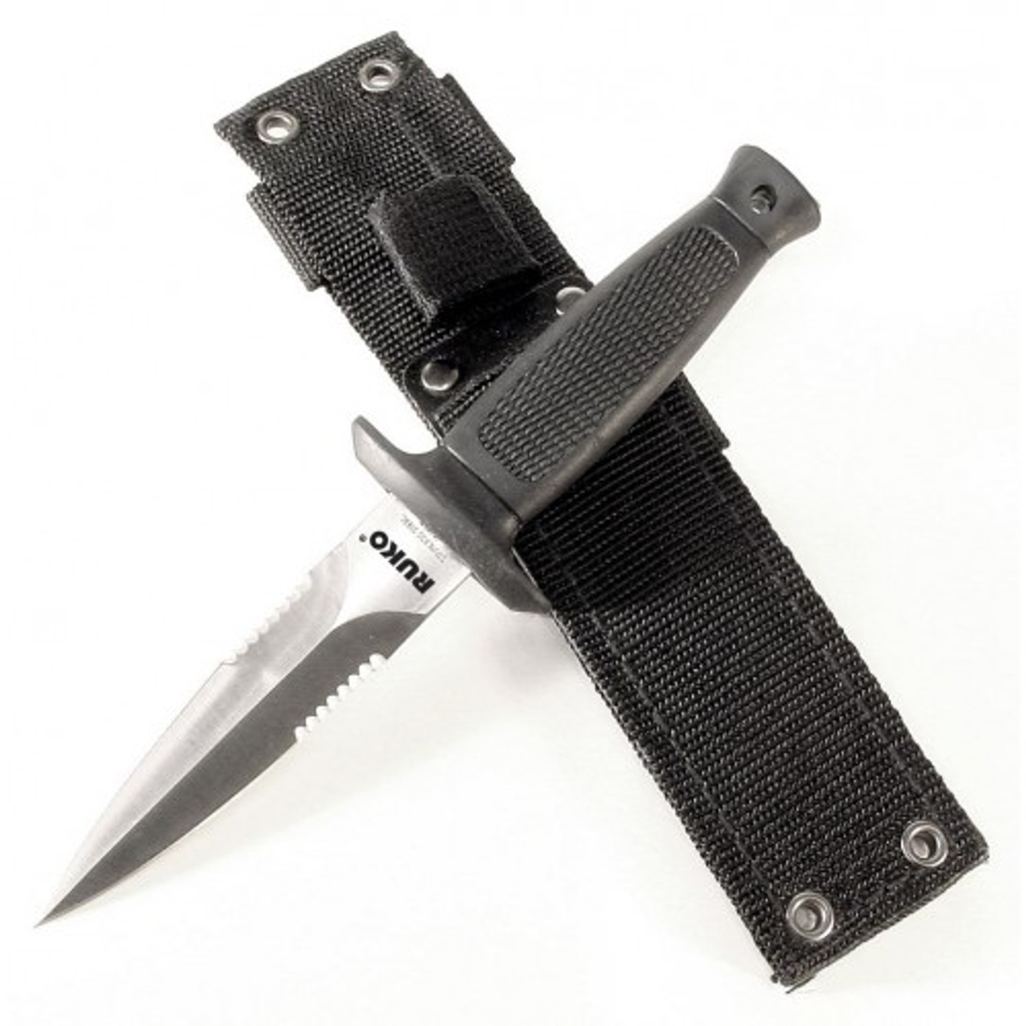 RUKO G-013, 420J2, 4-1/2" Fixed Blade Boot Knife, Non-Slip Textured Rubber Handle