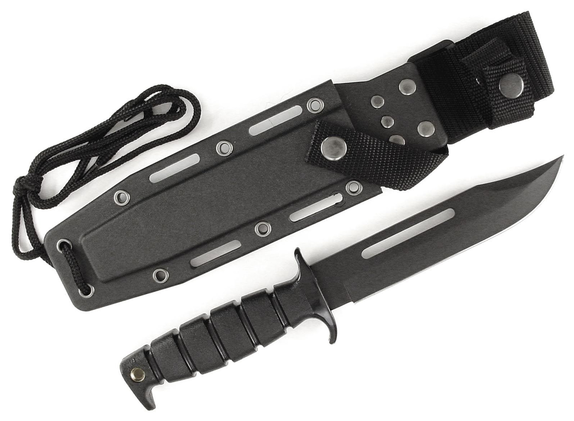 RUKO K1061A, S45C, 6-3/4" Fixed Blade Combat Knife, Rubber Handle