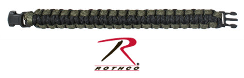 Rothco Paracord Bracelet - Two Tone Olive Drab/Black