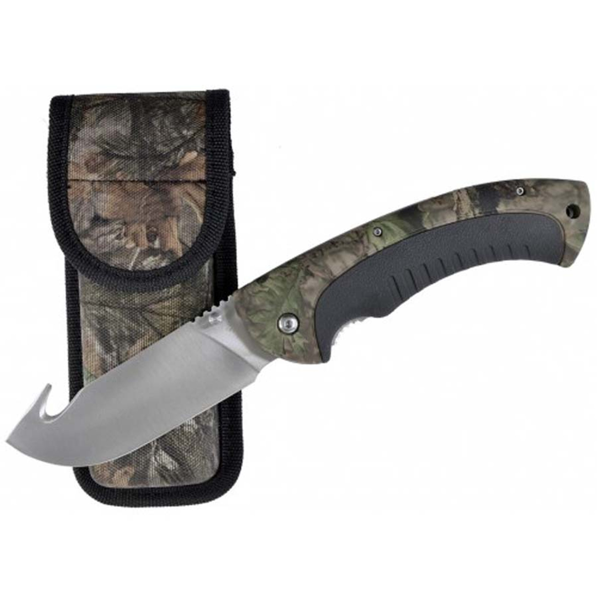 RUKO RUK0150GHCA-CS, 440A, 4" Folding Gut Hook Blade Knife, WX-3D Handle w/RhinoHide Rubber Insert, boxed