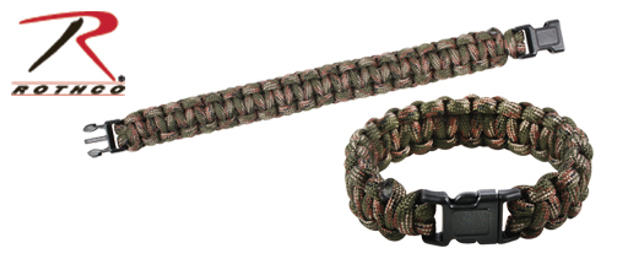 Rothco Paracord Bracelet - Woodland Camo