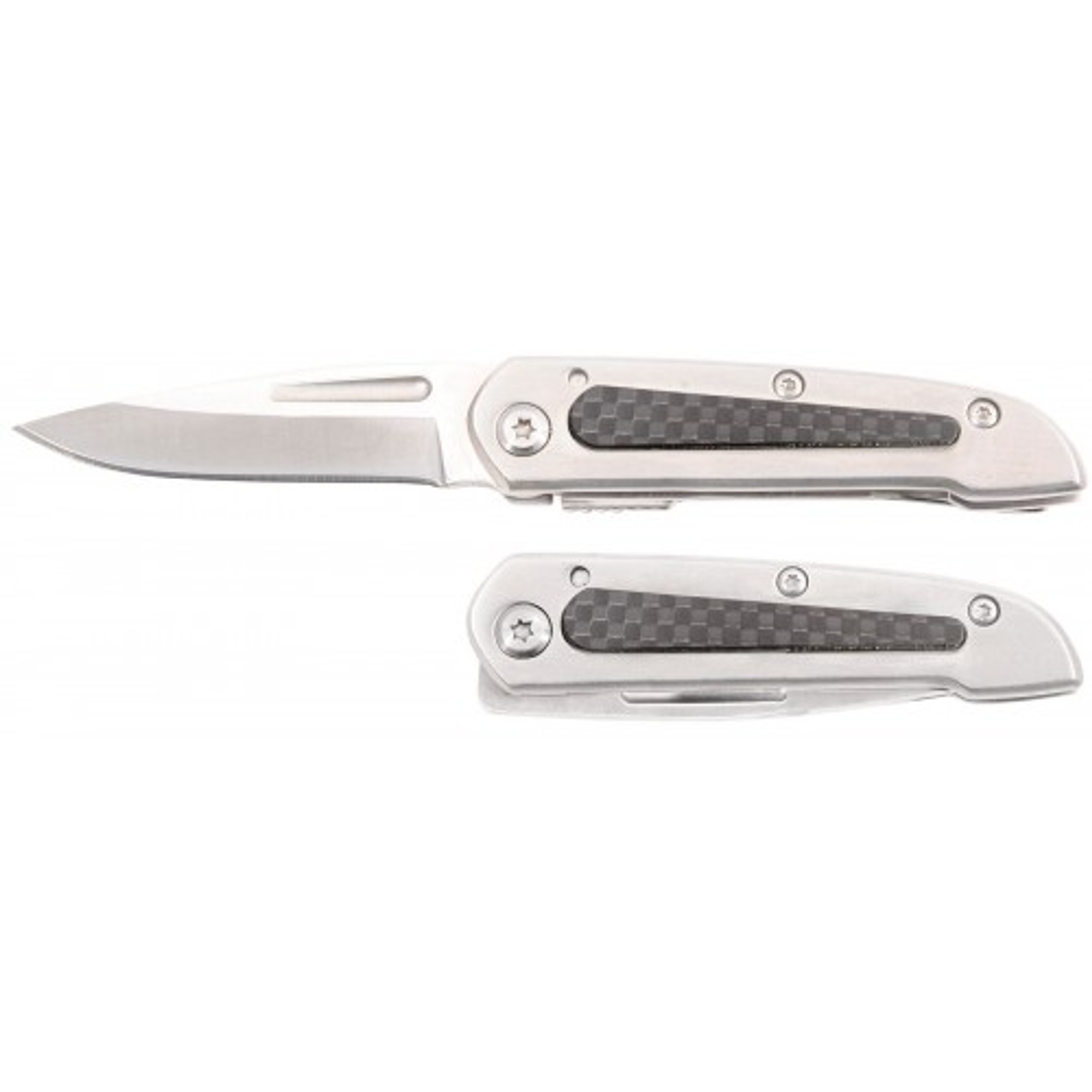 RUKO RUK0170CF, 440A, 2-1/4" Folding Blade Pocket Knife, Stainless Steel Handle w/Carbon Fiber Acrylic Inlay, boxed