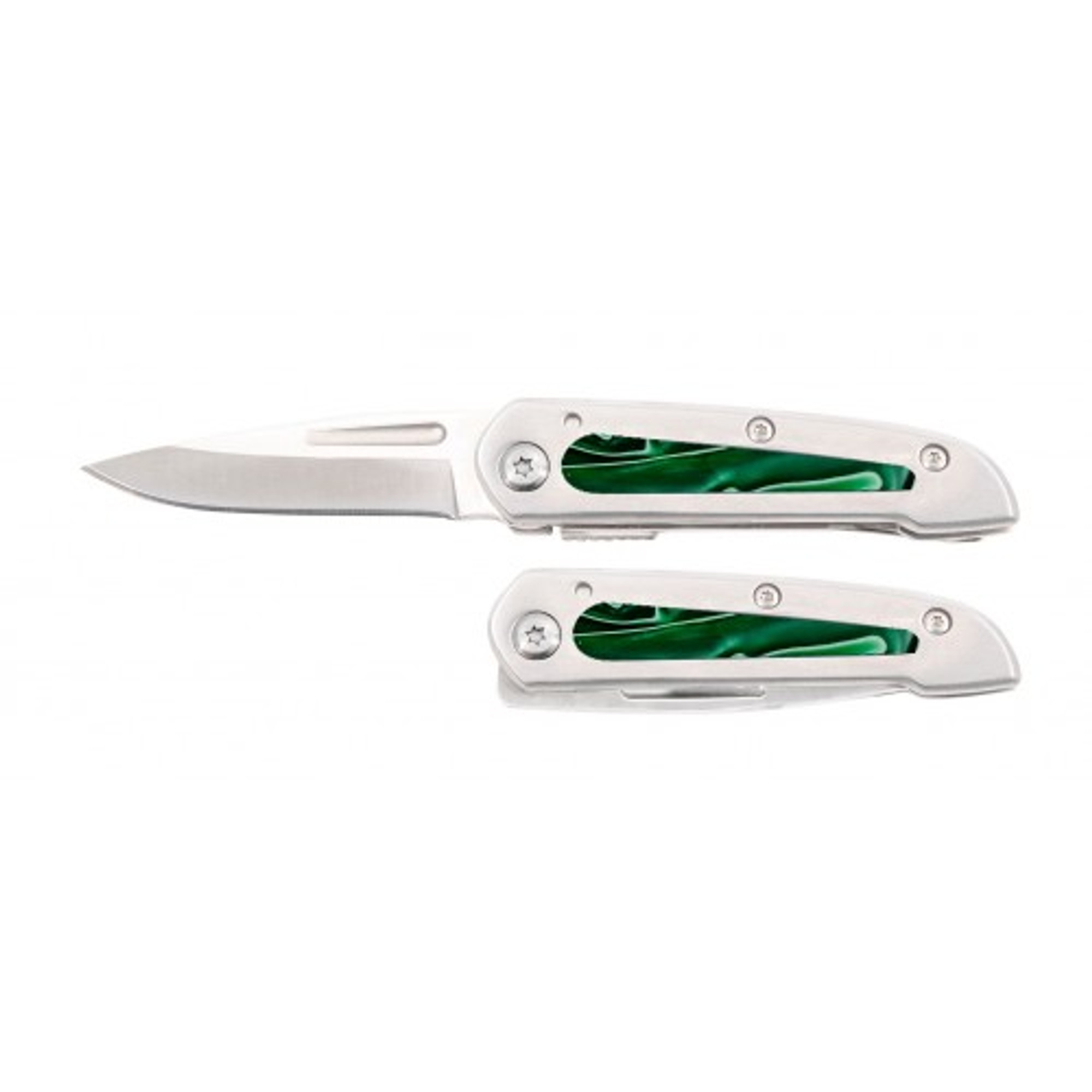 RUKO RUK0170TQ, 440A, 2-1/4" Folding Blade Pocket Knife, Stainless Steel Handle w/Turquoise Jade Acrylic Inlay, boxed